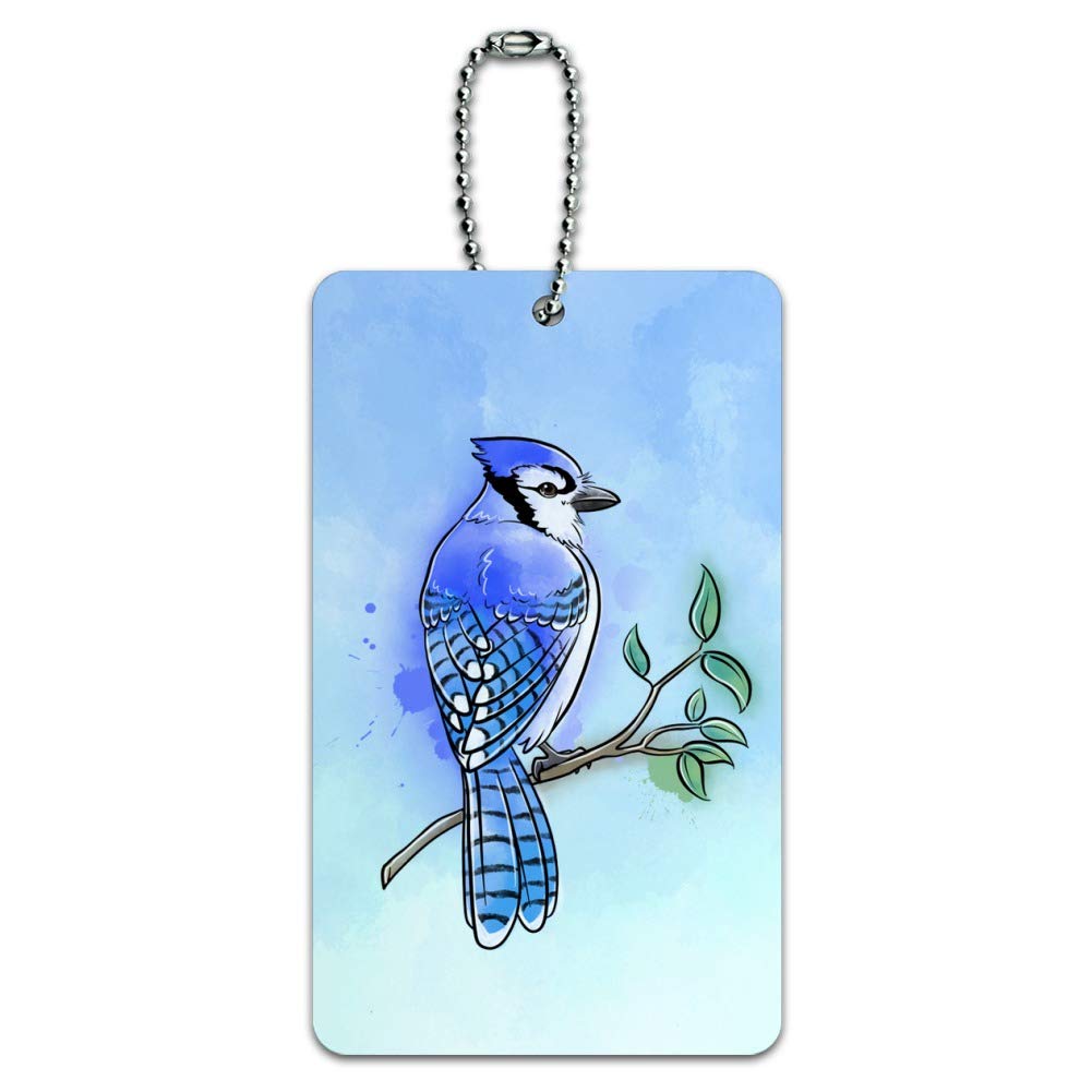 Blue Jay Watercolor Luggage Tag - Northeastern Bird Design Suitcase ID Tag for Carry-On Bags | Perfect for Travel, Vacation & Gift Giving