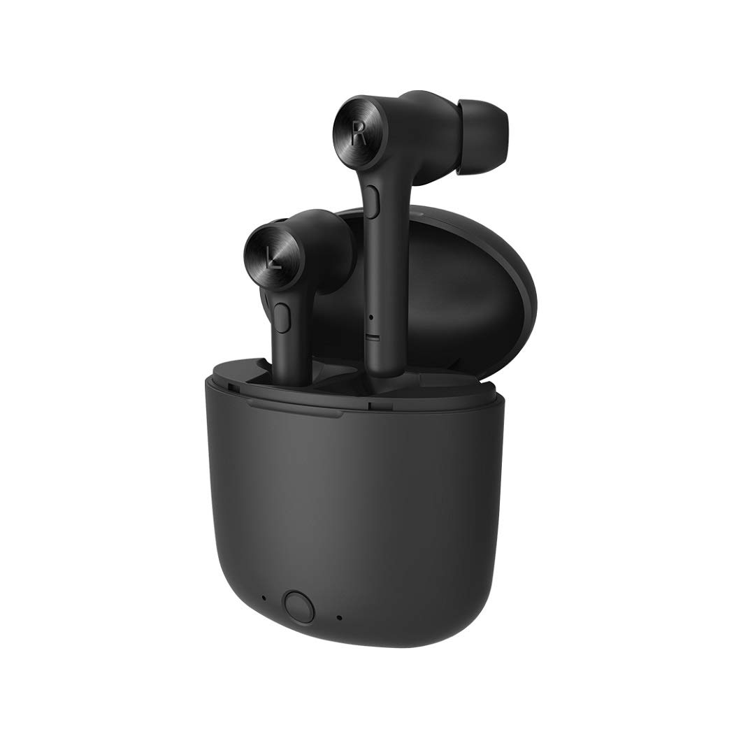 Bluedio Hurricane-HI Wireless Bluetooth 5.0 Earbuds with Face Recognition - True Wireless Sports Earphones with Charging Case & Built-in Mic for Running, Gym & Workout (Black) - Perfect for Commuting, Travel & Active Lifestyle