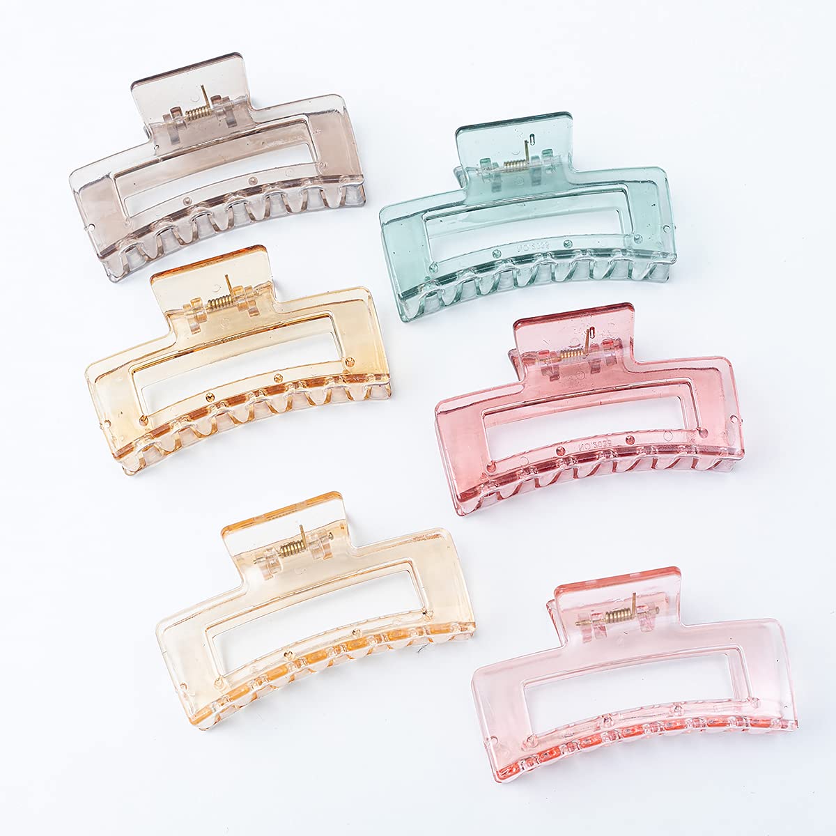 HOMEMATES 6-Piece Large Hair Claw Clips for Thick Long Hair - Colorful Jaw Clips, Barrettes & Hair Accessories for Women & Girls - Perfect for Updos, Ponytails & Everyday Styling