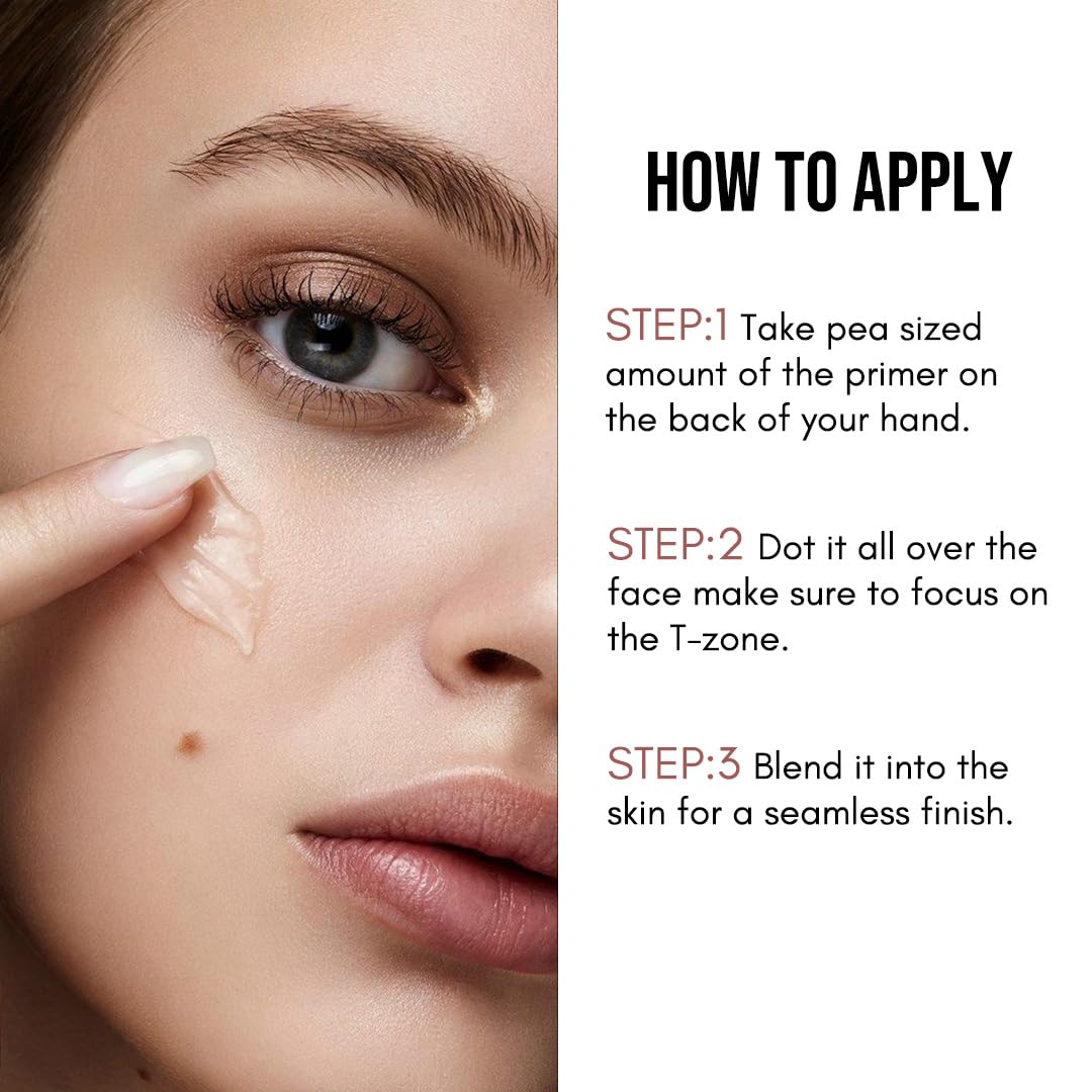 C2P Pro Ultra HD Poreless Matte Primer - Oil Absorbing & Hydrating Face Primer for Flawless Smooth Skin | Transparent Makeup Base (20ml) | Perfect for Daily Wear, Photo Shoots & Special Occasions