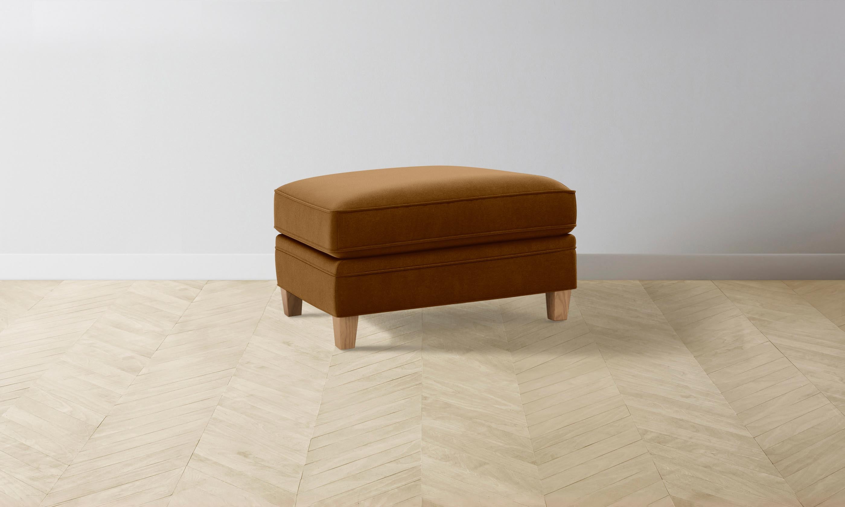 Carmine Ottoman - Luxurious Mohair Upholstery in Rich Brown Sugar - Perfect for Living Room, Bedroom, or Office Decor