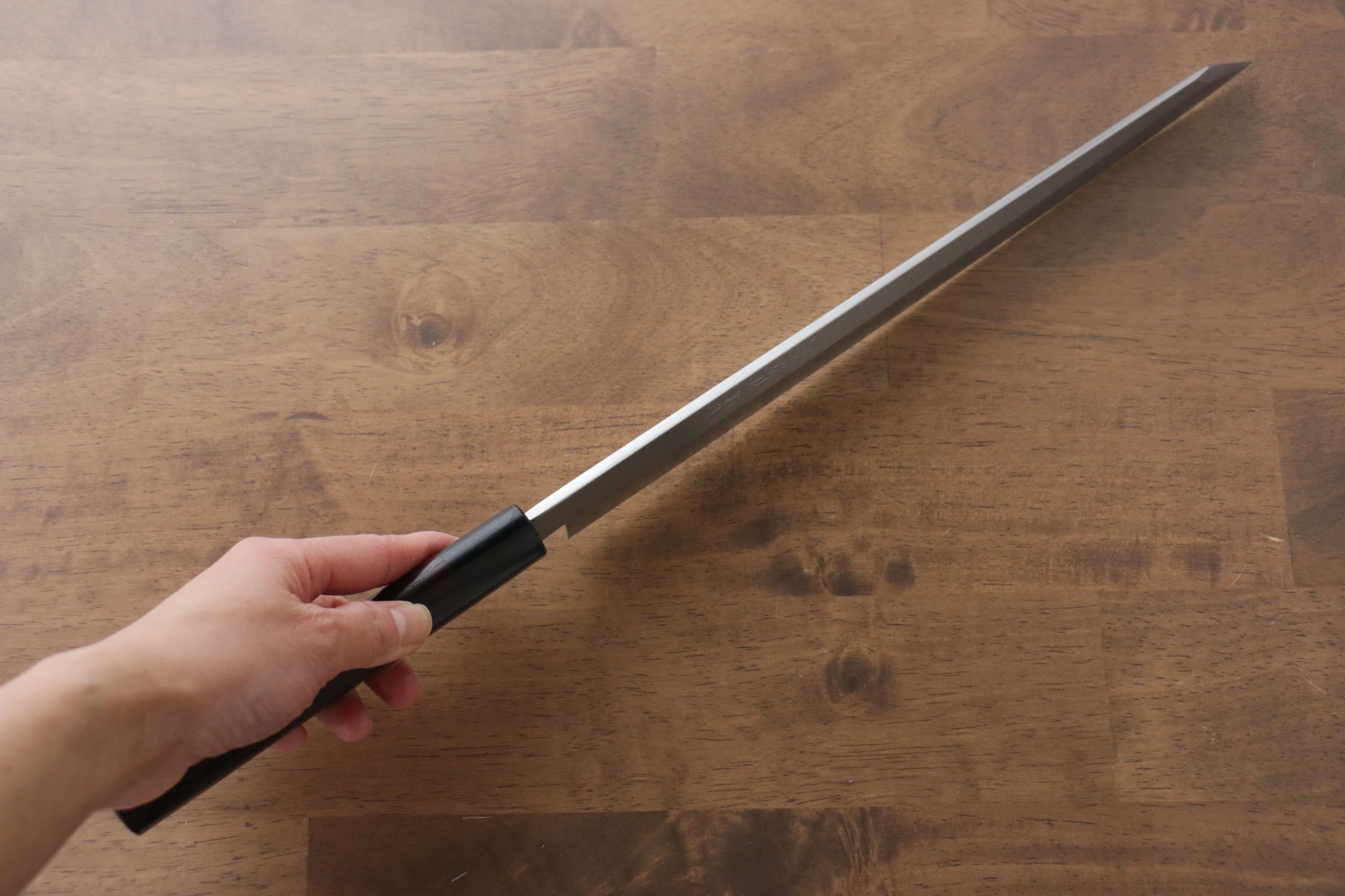 Premium Jikko Silver Steel Kiritsuke Yanagiba Knife 300mm - Japanese Chef Knife with Shitan Handle for Sushi, Sashimi & Precision Cutting