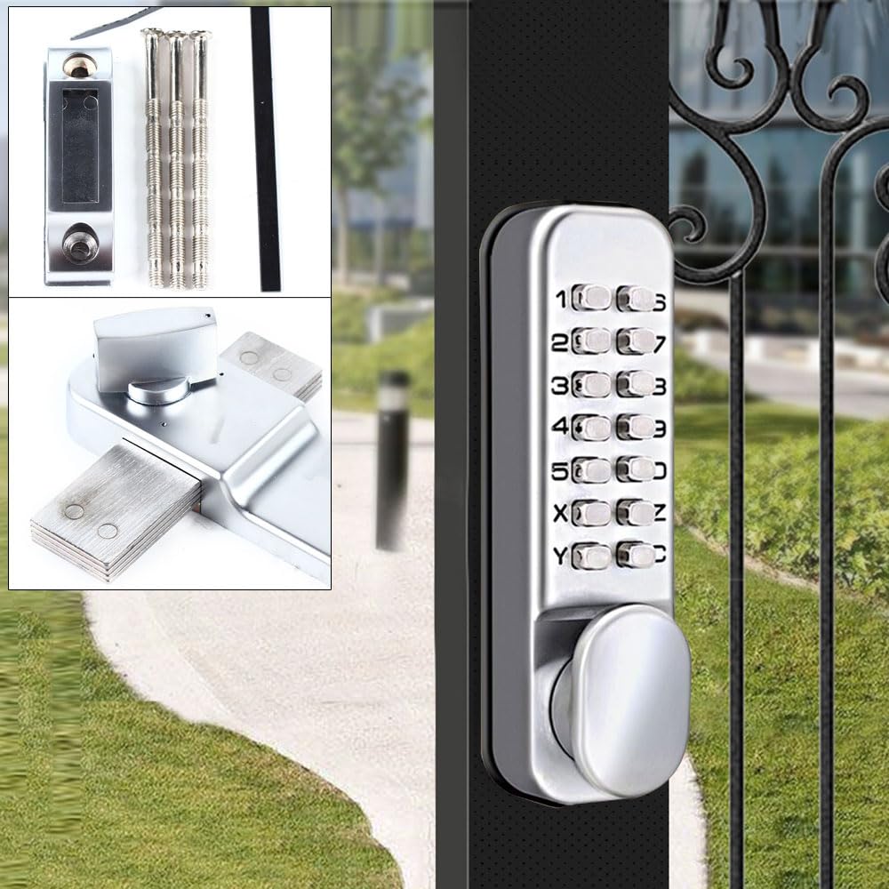 Keyless Entry Door Lock - Mechanical Keypad Code Password Security Lock for Indoor & Outdoor Doors | Ideal for Homes, Apartments & Offices