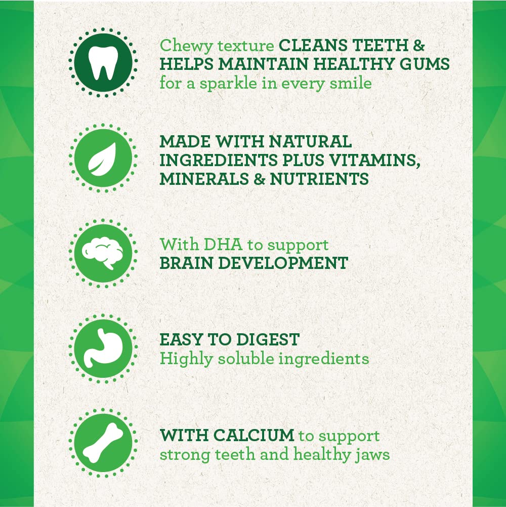Greenies Puppy Teenie Natural Dental Care Chews for Dogs 6+ Months - 12 oz Pack (20 Treats) | Oral Health Dog Treats for Fresh Breath & Tartar Control | Perfect for Small Breed Puppies & Training Rewards