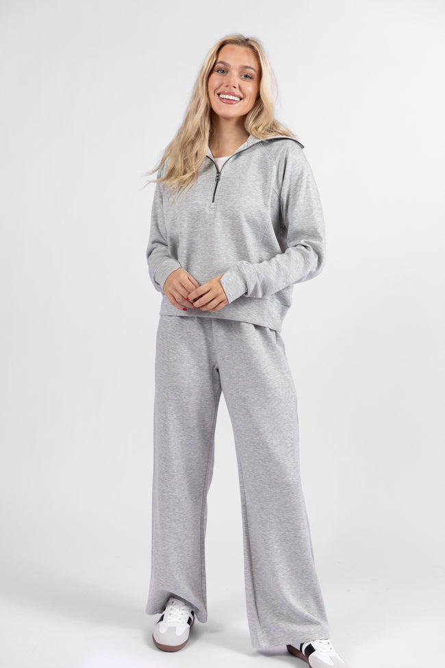 Heather Grey Quarter Zip Knit Pullover for Women & Men | Soft Casual Sweater | Perfect for Fall, Winter & Outdoor Activities