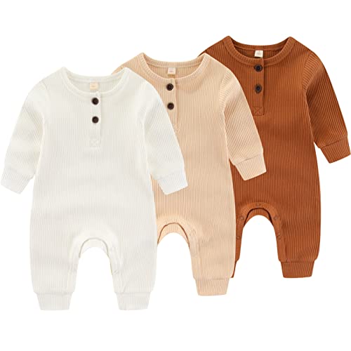 3pack Long Sleeve White+apricot+tan