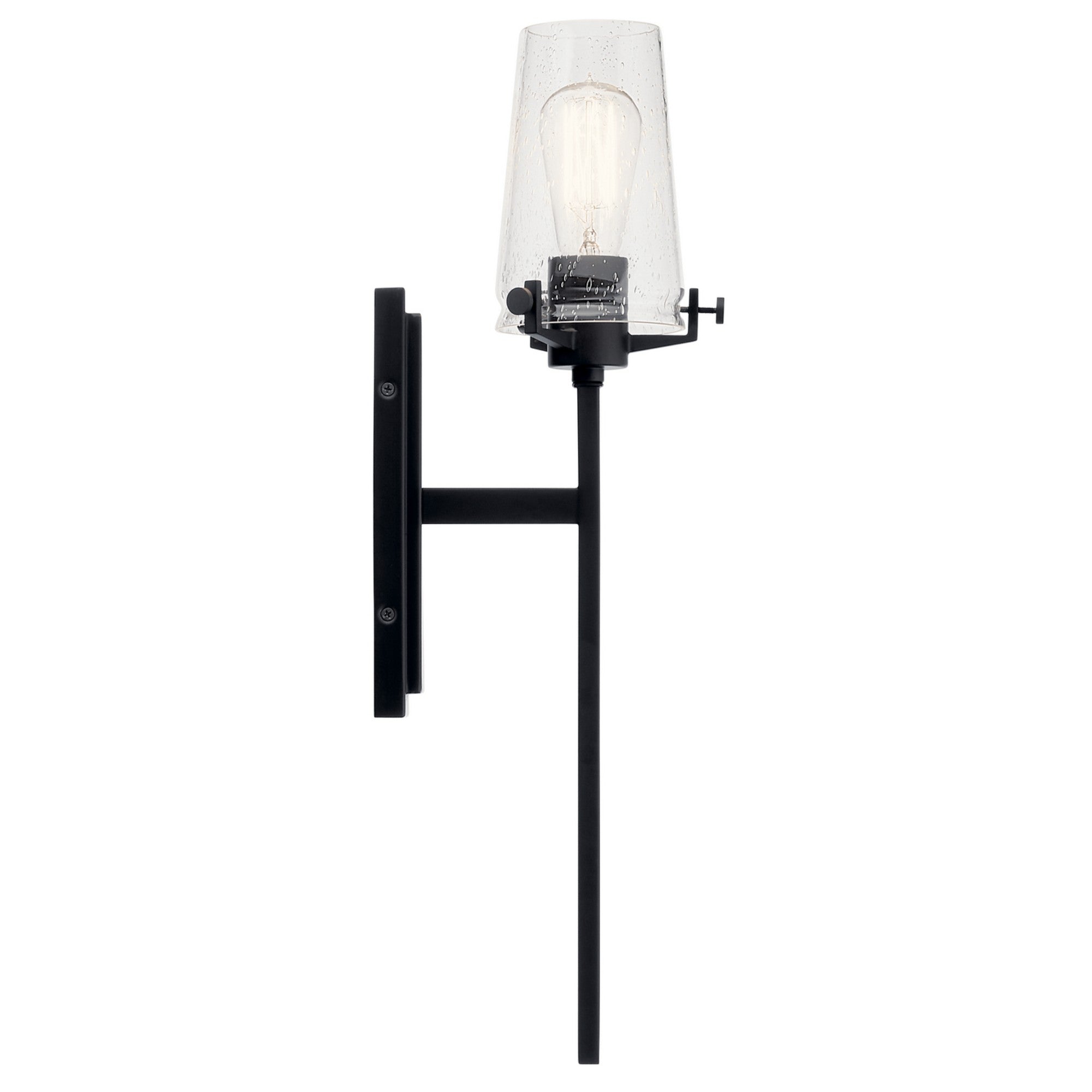 Alton 22-Inch Black Armed Wall Sconce - Modern Matte Finish for Bedroom, Living Room & Hallway Lighting