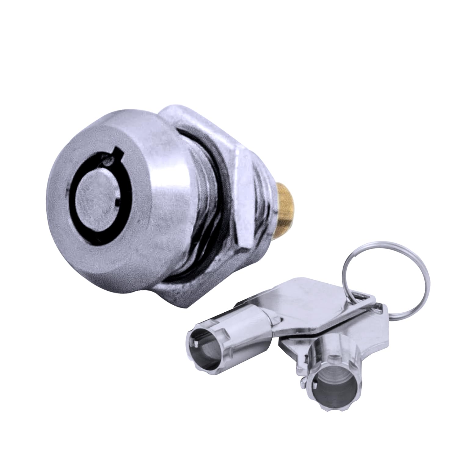 FJM Security 2615B-KD Miniature Tubular Push Locks - Keyed Different Cabinet Locks with Chrome Finish | Child Proofing Solution for Doors & Drawers | Home Improvement Security for Cabinets, Furniture & Storage Boxes