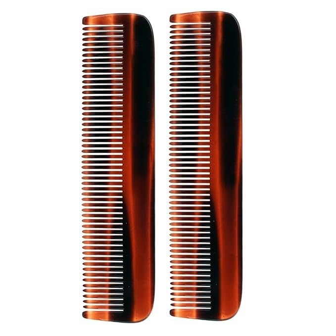 Premium Fine Tooth Pocket Combs for Men & Women - Compact Hair Styling Comb for Travel, Purse, Gym & On-The-Go (2-Pack) - Perfect for Smoothing, Detangling & Styling Hair Anywhere