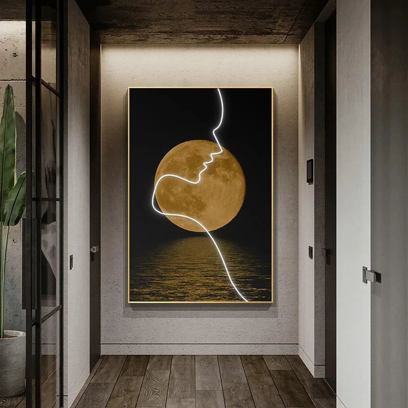 Abstract Figure LED Porch Wall Art - Modern Outdoor Light Sculpture for Patio, Garden & Entryway Decor - Energy Efficient Waterproof Landscape Lighting for Home & Commercial Use