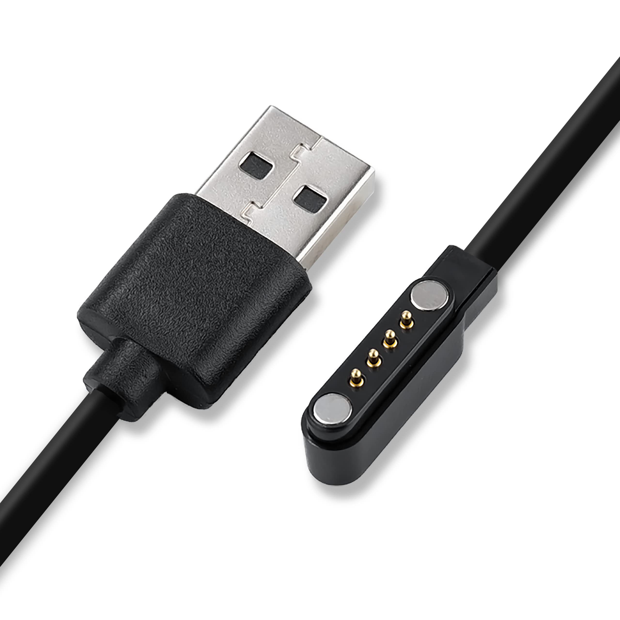 Magnetic Smart Watch Charger Cable - Fast Charging USB Type-A 7.62mm 4-Pin Connector - Compatible with Apple Watch, Samsung Galaxy Watch & Fitness Trackers (2 Pack) - Perfect for Home, Office & Travel Use