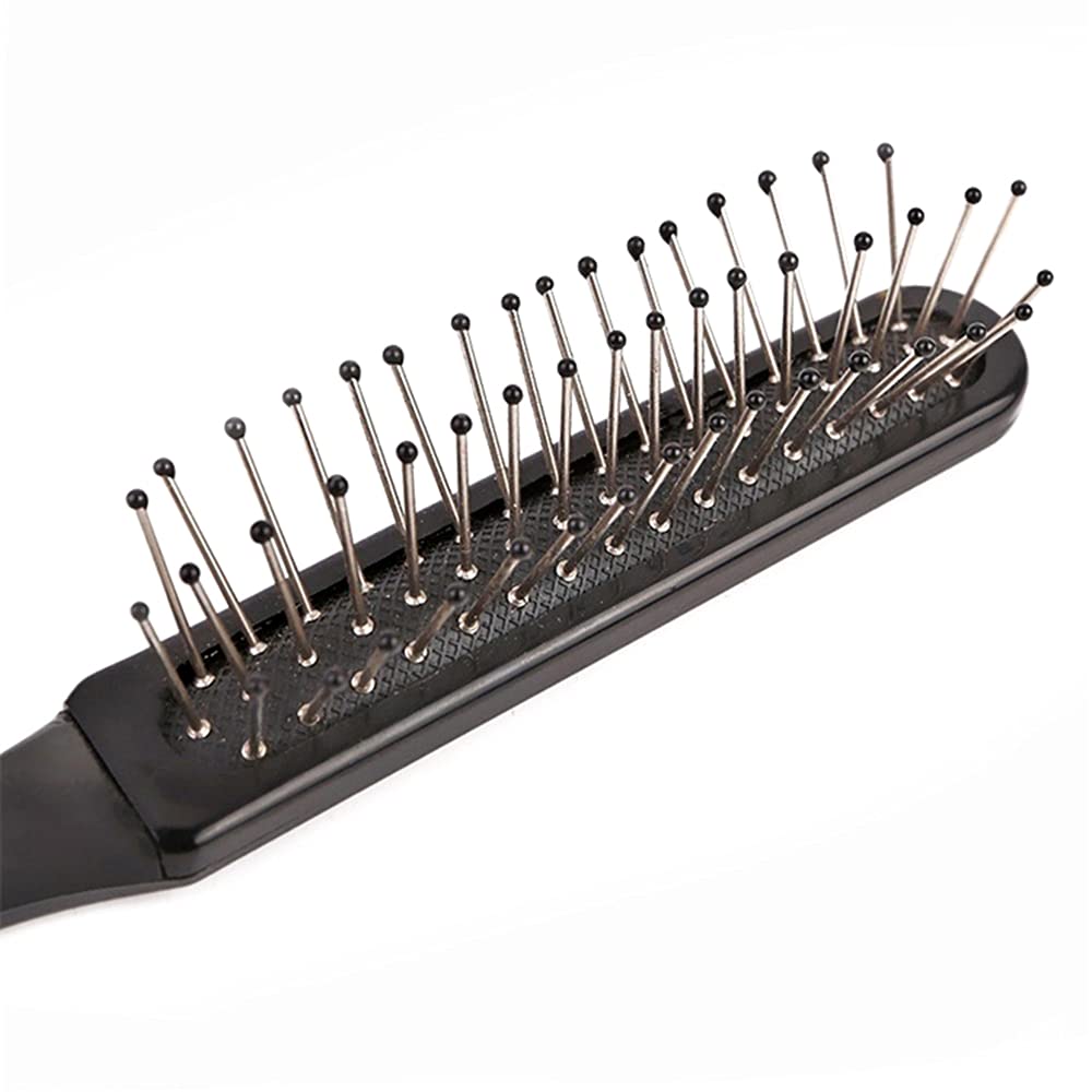 2 Pack Wig Brush & Wide Tooth Comb Set - Stainless Steel Detangling Brush for Hair Extensions, Weaves, Toupees & Synthetic Wigs - Gentle Styling & Detangling Tool for Natural & Artificial Hair - Perfect for Daily Hair Care, Salon Use & Travel