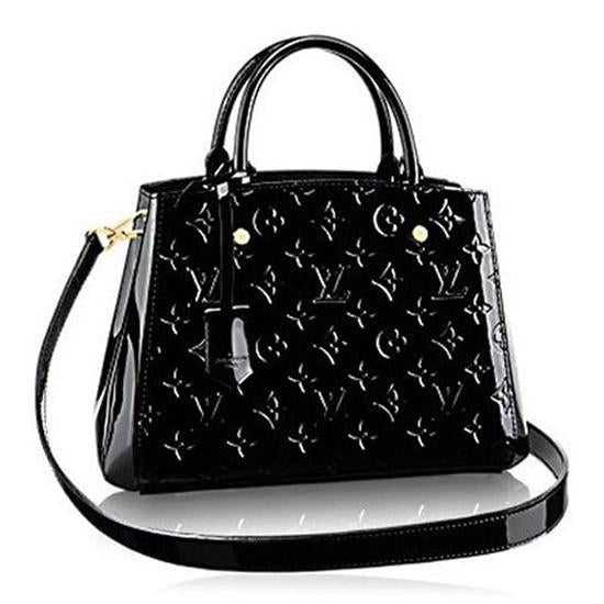 Authentic Louis Vuitton Montaigne BB Monogram Vernis Tote Bag in Black | Luxury Designer Handbag for Women | Perfect for Work, Travel & Everyday Use