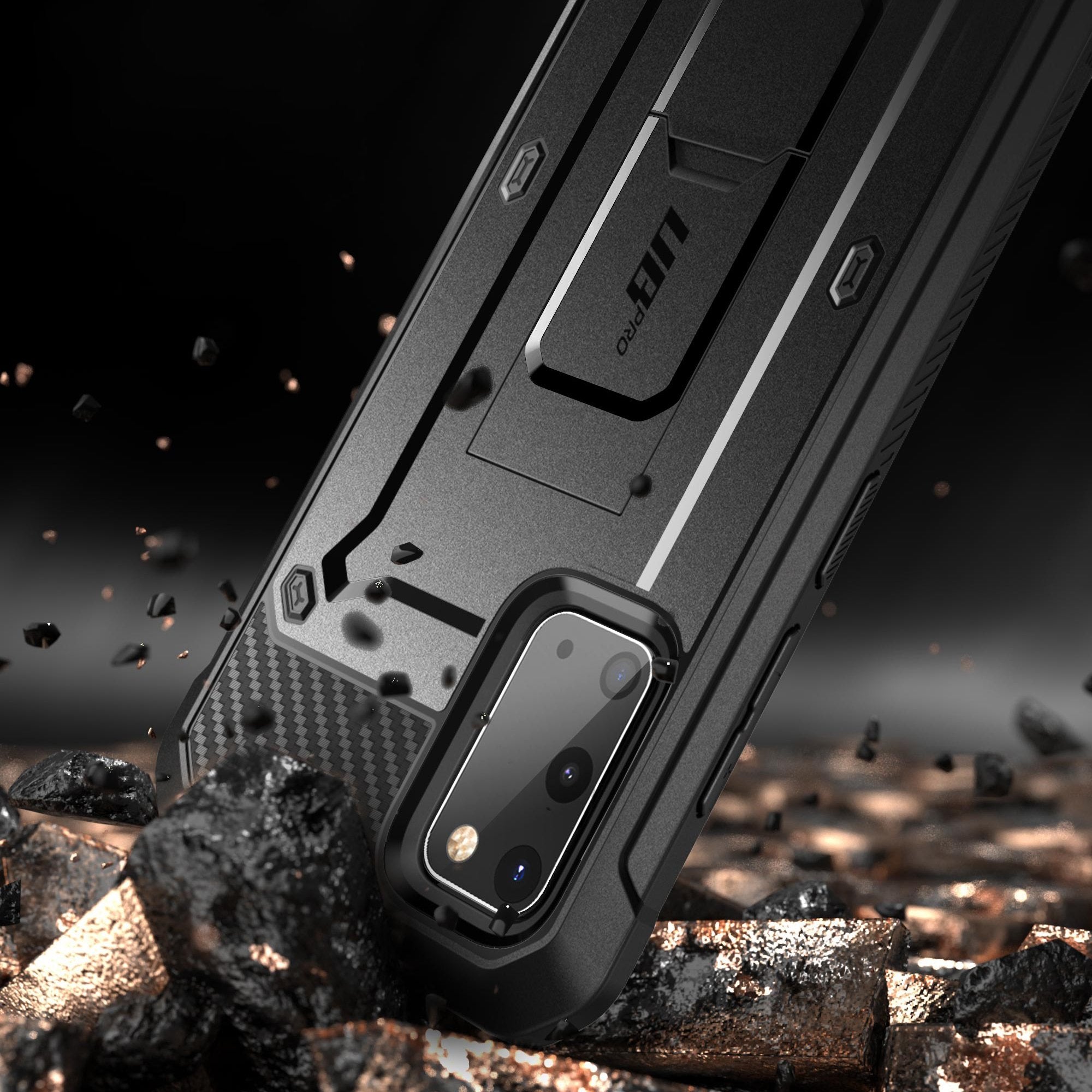 Samsung Galaxy S20 Unicorn Beetle Pro Rugged Case - Heavy Duty Protective Cover with Kickstand, Shockproof & Scratch Resistant - Perfect for Outdoor Activities, Construction Work & Extreme Sports (Black)