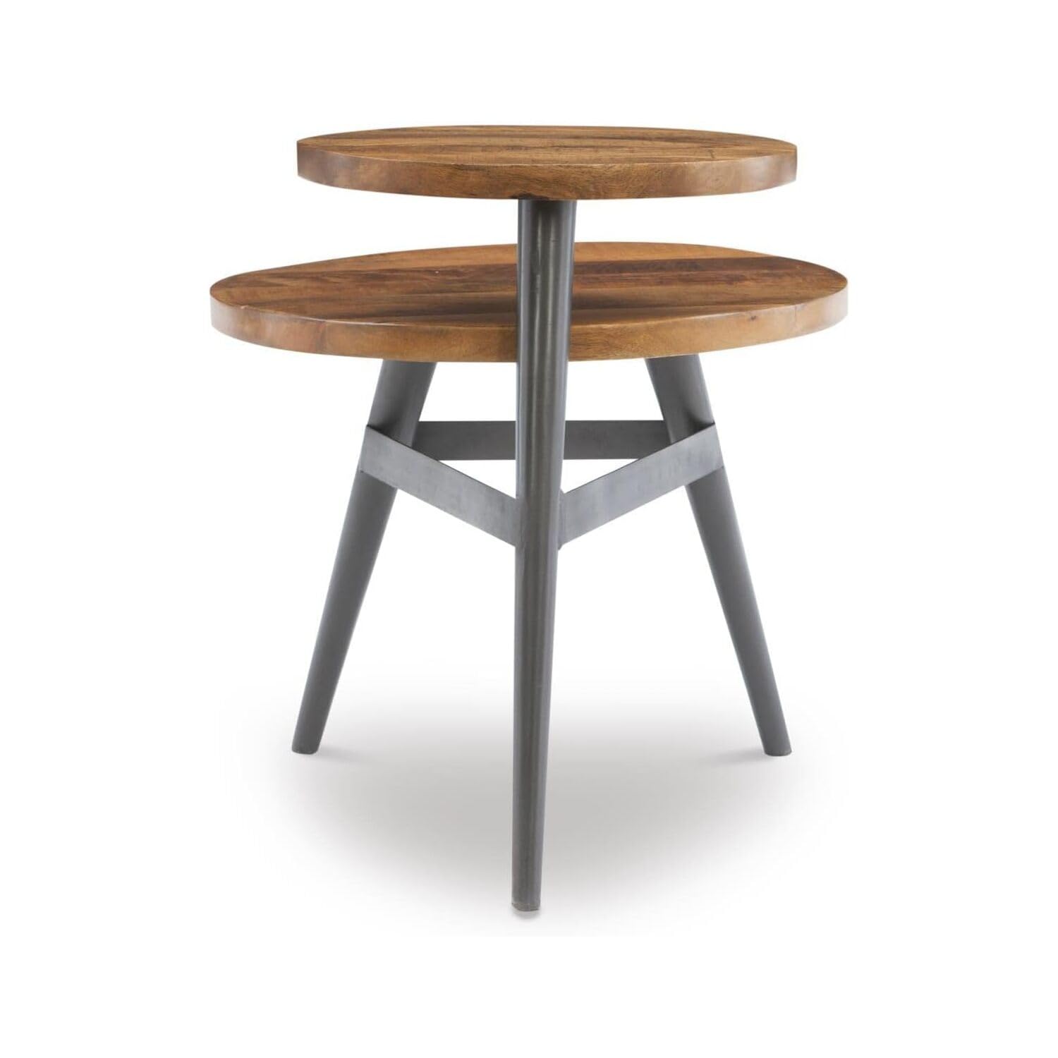 Powell Collis Two Tiered Side Table - Modern End Table with Storage Shelf for Living Room, Bedroom & Office - Stylish and Functional Accent Table for Small Spaces