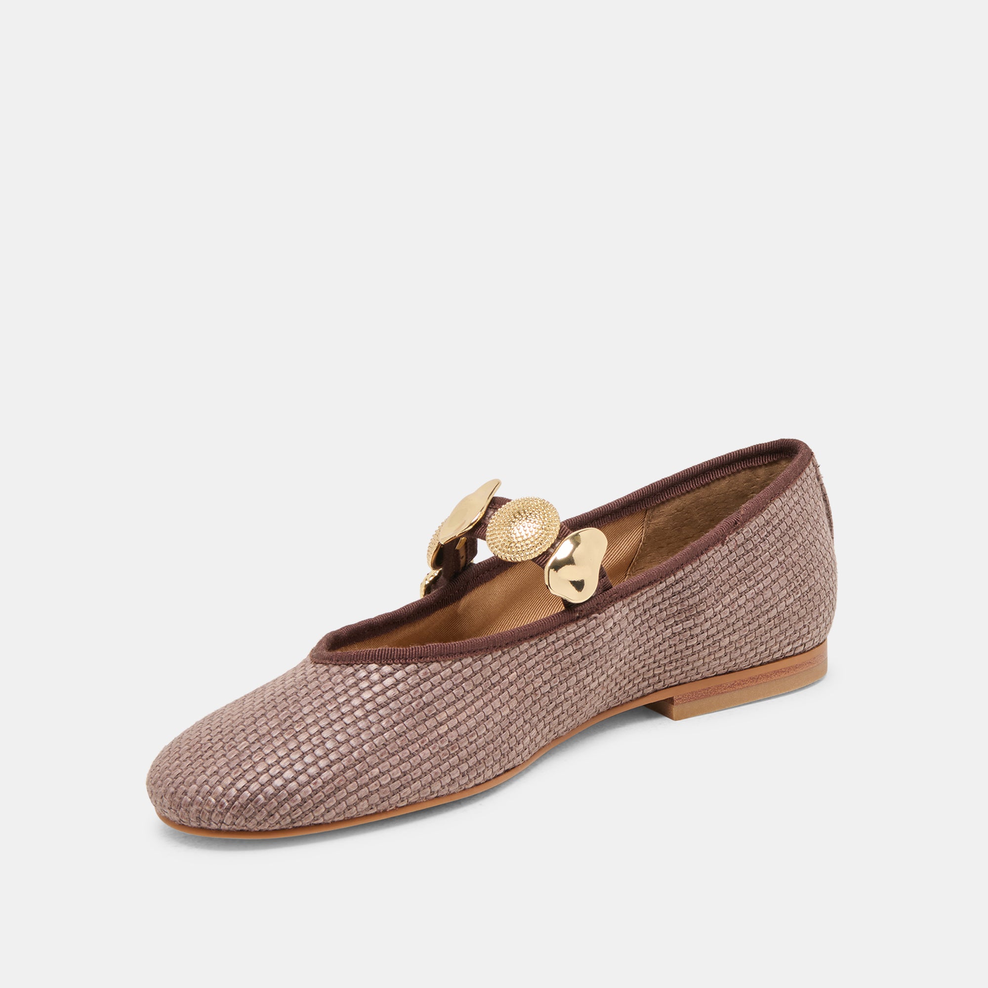 RELAN Women's Ballet Flats - Comfortable Walnut Raffia Shoes for Casual Wear, Office & Travel | Slip-On Loafers for Everyday Style