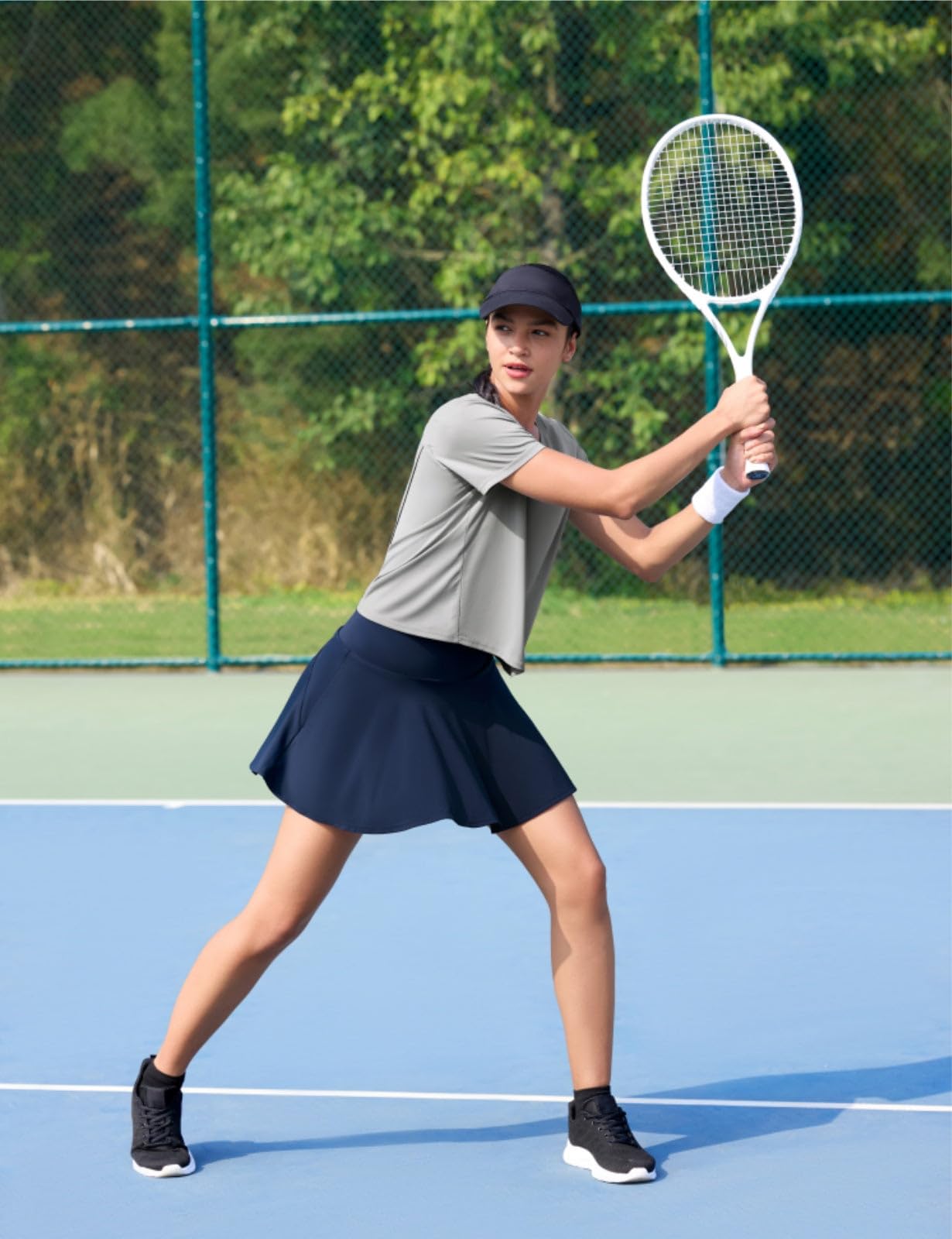 Baleaf Women's High Waisted Tennis Skirt with Tummy Control - Pleated Athletic Golf Skort for Running & Sports - Built-in 2 Pockets | Perfect for Tennis, Golf, Running & Gym Workouts