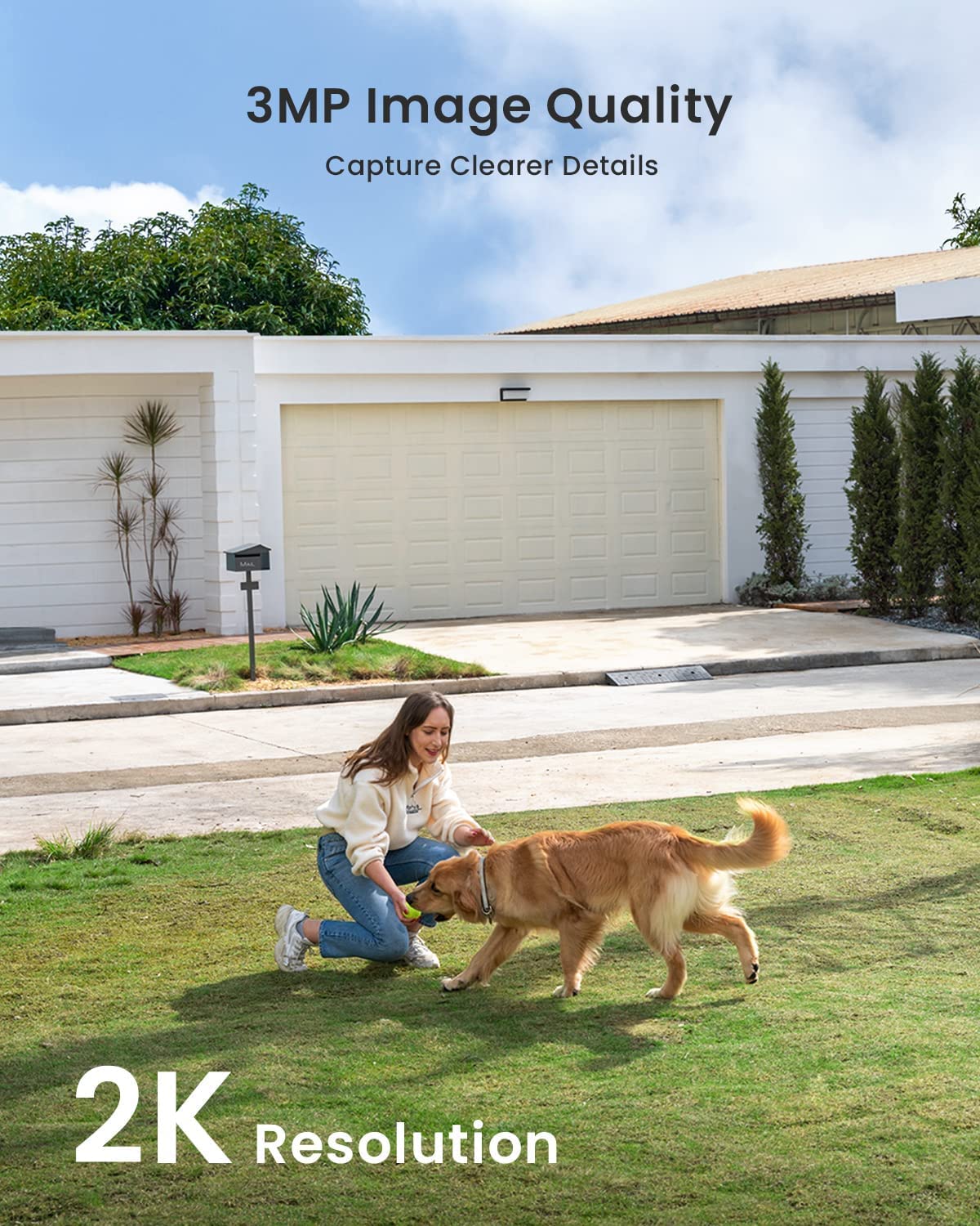 ieGeek Wireless Outdoor Security Camera 2-Pack - 2K WiFi Surveillance System with AI Detection, Siren & Spotlight - Battery Powered, IP65 Waterproof - Works with Alexa - Perfect for Home Security, Backyard Monitoring & Nighttime Protection