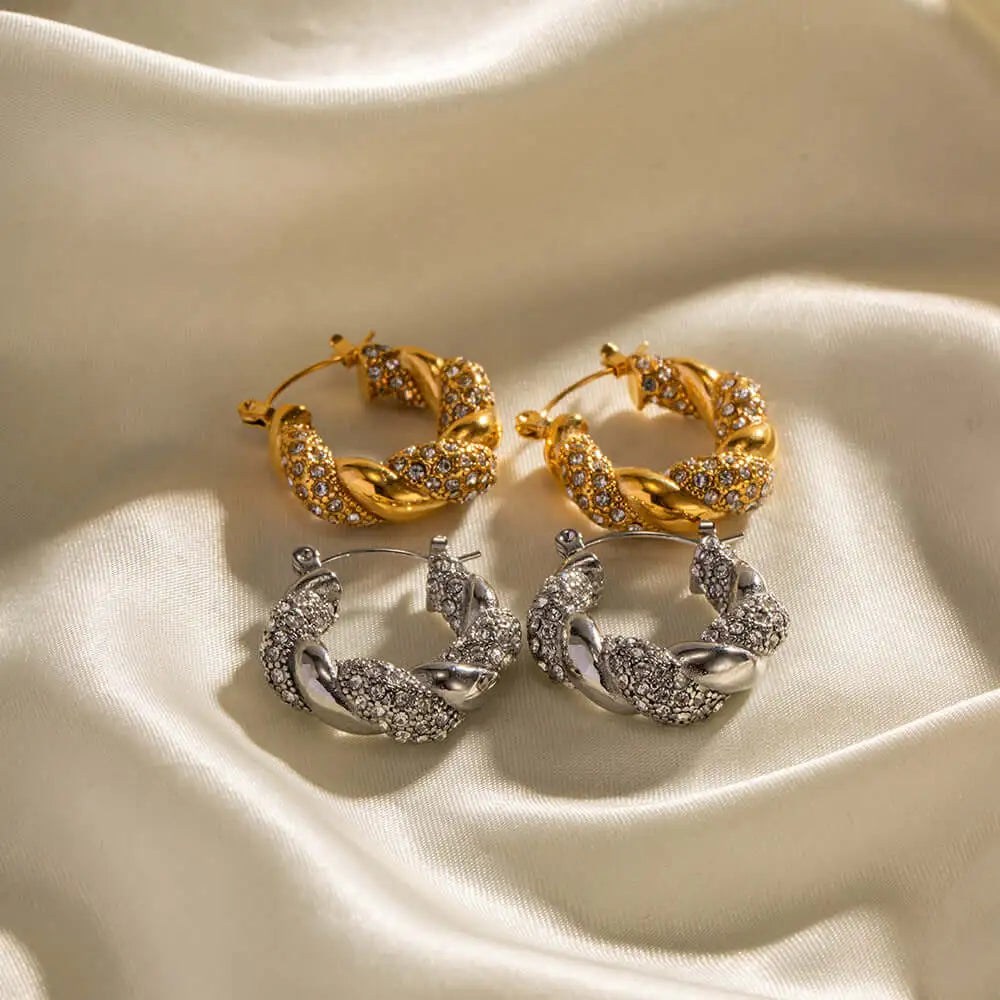18K Gold Plated Irregular Blade Hoop Earrings for Women | Trendy Geometric Dangle Earrings | Perfect for Parties, Weddings & Everyday Wear | JDE021