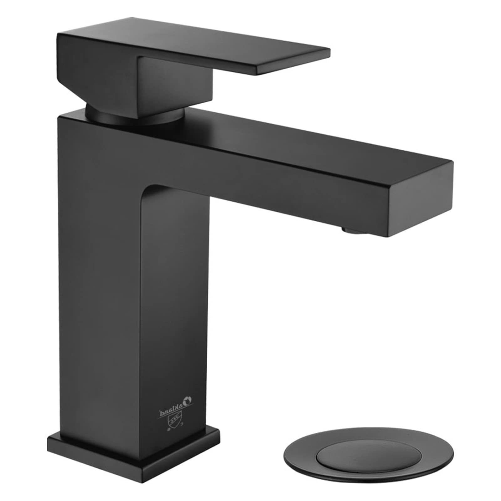 Oakland Modern Single Handle Bathroom Faucet - Matte Black Solid Brass Sink Faucet with Pop-Up Drain & Supply Lines | Perfect for Bathroom Vanity, Guest Bath, or Powder Room Renovations