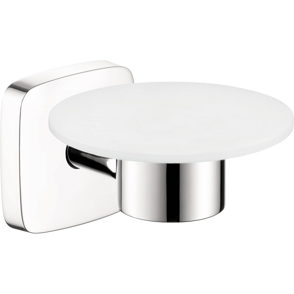 hansgrohe 3-inch Chrome Soap Dish - Easy Install Avantgarde Bathroom Accessory (Model 41502000) | Perfect for Modern Showers & Bathtubs