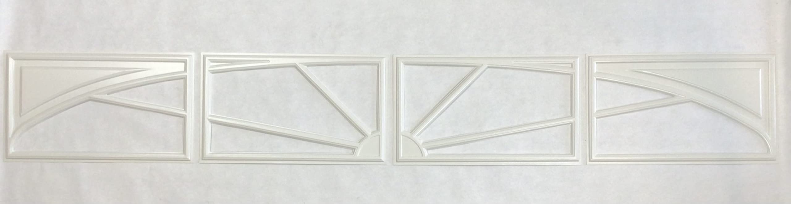 4 Pack Amarr Sunray Replacement Decorative Inserts for Short Panel Garage Doors - White | Compatible with Amarr & Pella Garage Doors | Perfect for Home Garage Upgrade & Exterior Enhancement