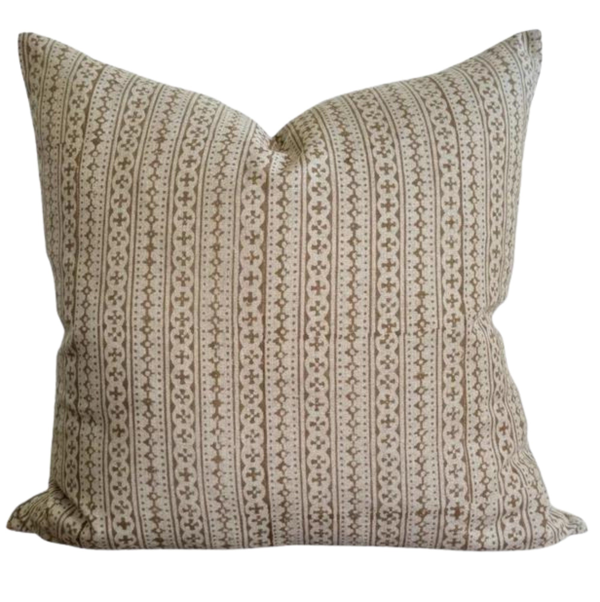 Handmade Woodburn Block Print Pillow Cover - Bohemian Home Decor for Living Room, Bedroom & Sofa
