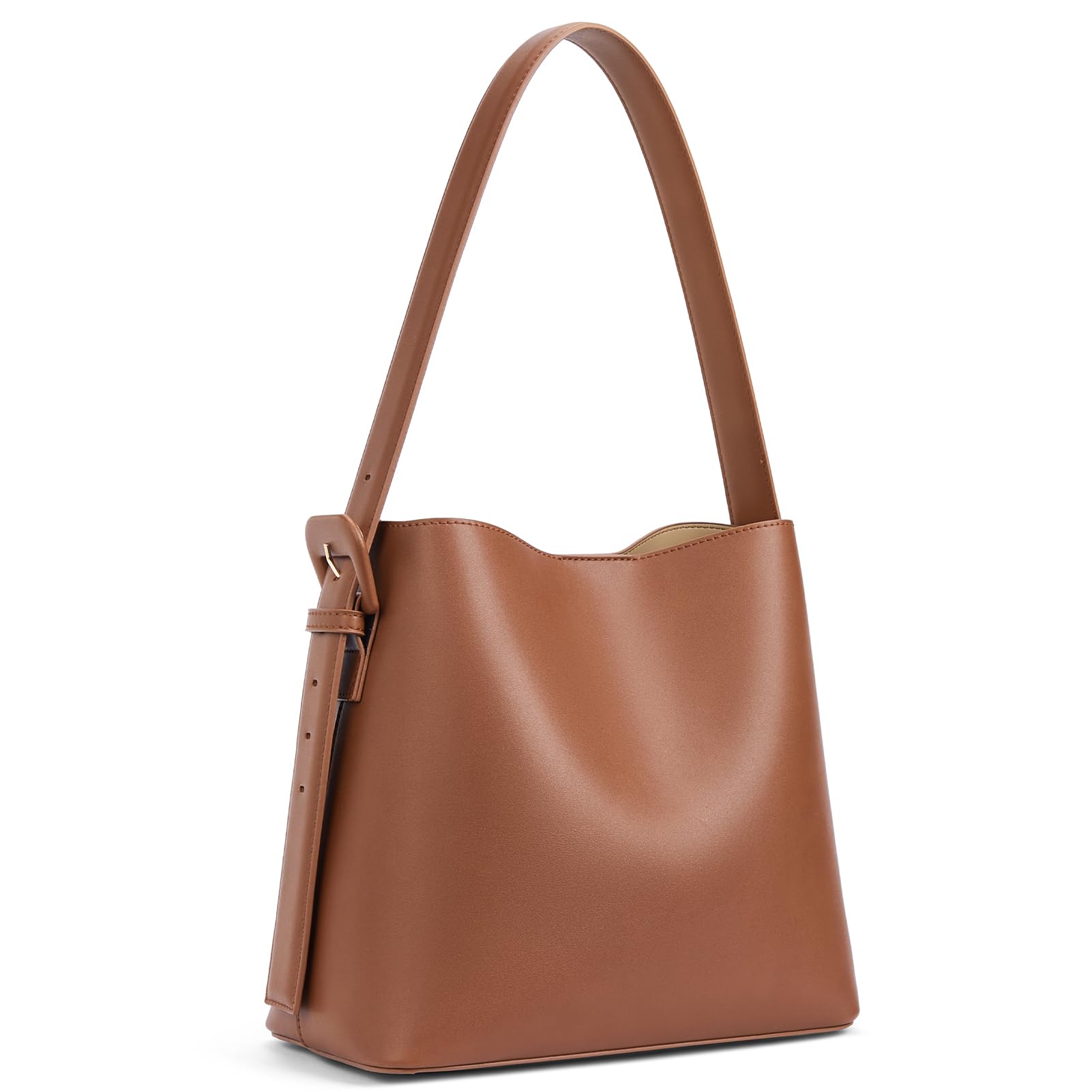 BOSTANTEN Vegan Leather Bucket Bag for Women - Adjustable Shoulder Strap, Trendy Handbag for Work, Travel & Everyday Use