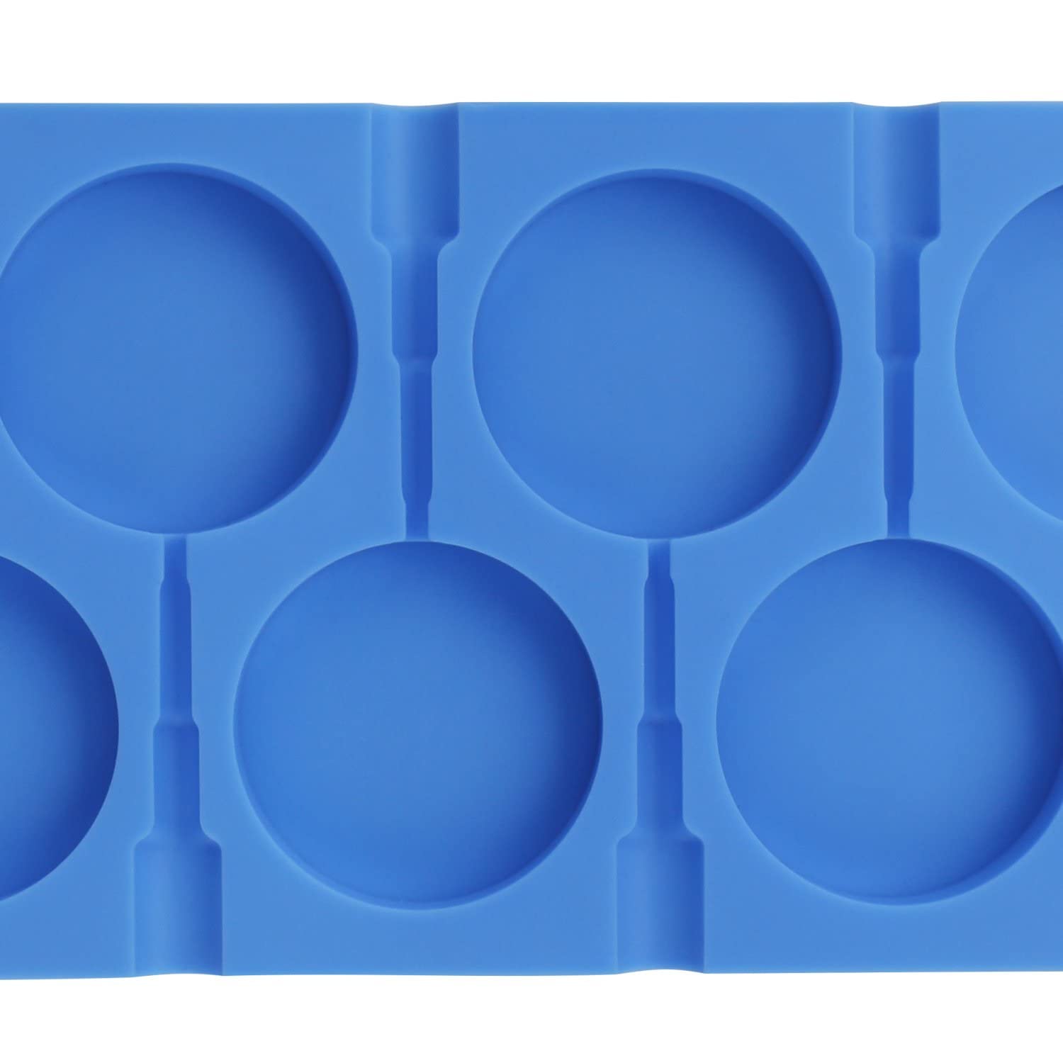 Beasea 6-Cavity Large Silicone Lollipop Mold Kit - Reusable Candy Molds for Chocolate, Hard Candy & Ice Pops - Includes 50 Lollipop Sticks & Durable Kitchen Tray (Blue) - Perfect for Birthday Parties, DIY Treats & Holiday Gift Making