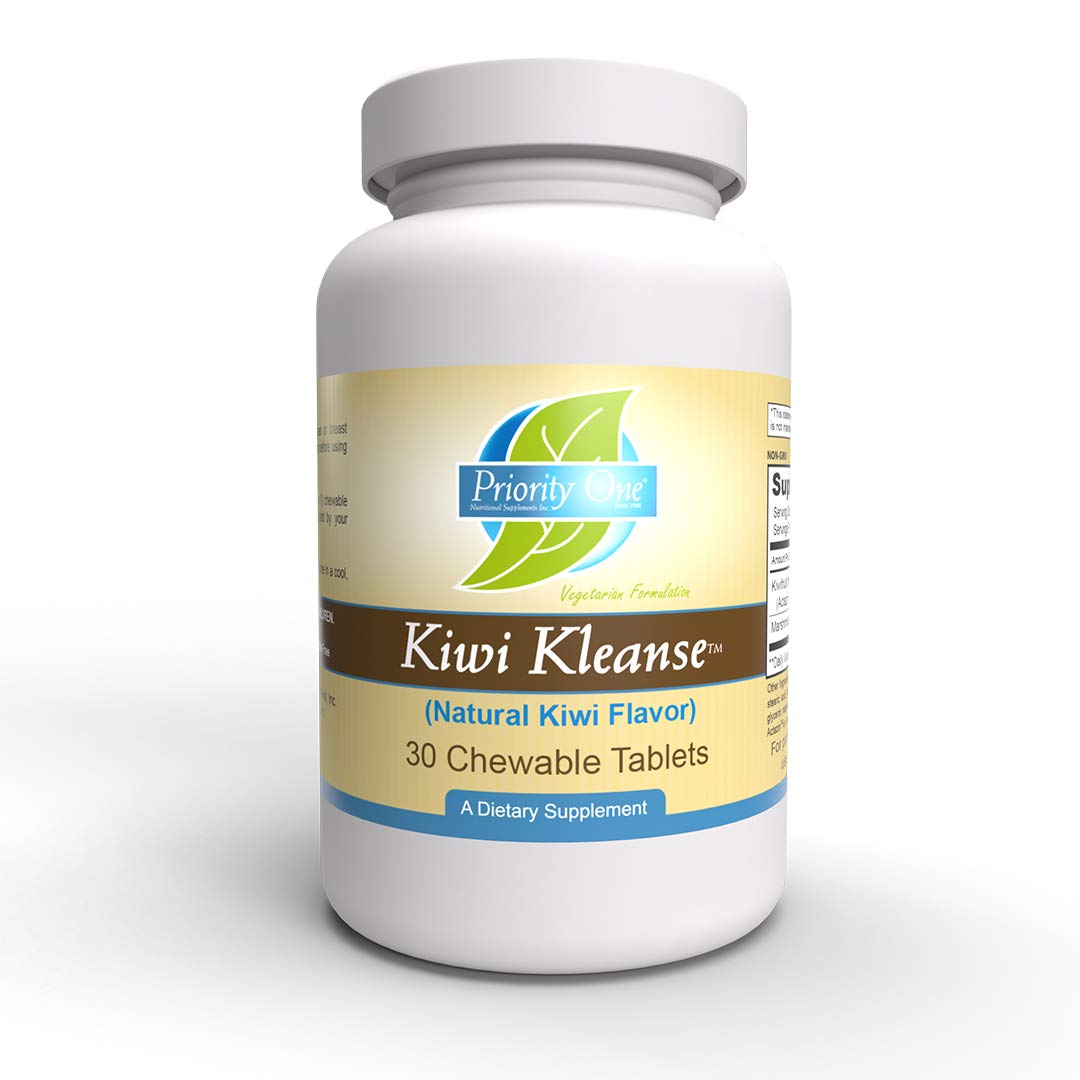 Priority One Vitamins Kiwi Kleanse 30 Chewable Tablets - Fast-Acting Constipation Relief for Adults & Kids | Clinically Proven Formula | Easy-to-Take Fruit Flavor | Supports Digestive Health & Regularity - Perfect for Travel, Post-Surgery Recovery & Daily Wellness