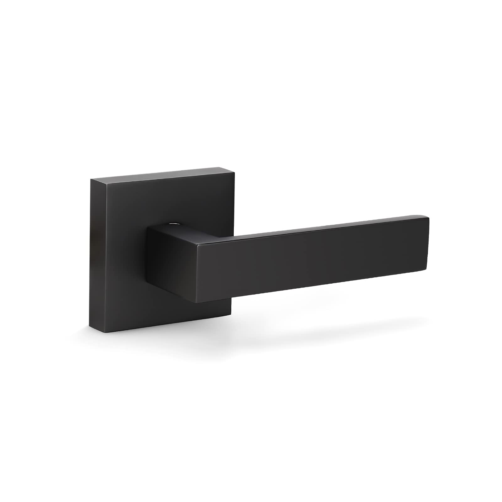 KNOBWELL Matte Black Dummy Door Lever - Non-Locking Door Handle for Closets & Interior Doors - Left or Right Handed - Single Sided Use - Perfect for Bedrooms, Bathrooms & Storage Rooms