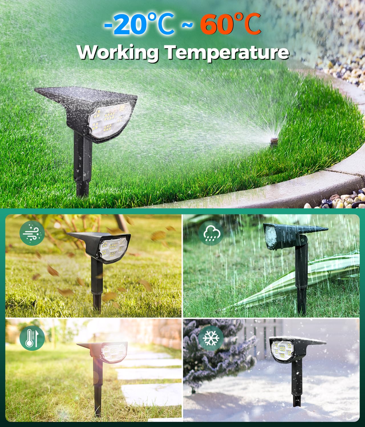 Airmee 30 LED Solar Outdoor Spotlights - IP68 Waterproof, 3 Lighting Modes, 40,000H Lifespan, Auto On/Off - Cold White (6 Pack) for Garden, Yard, Pathway & Landscape Lighting | Perfect for Patio, Deck, Driveway & Backyard Illumination