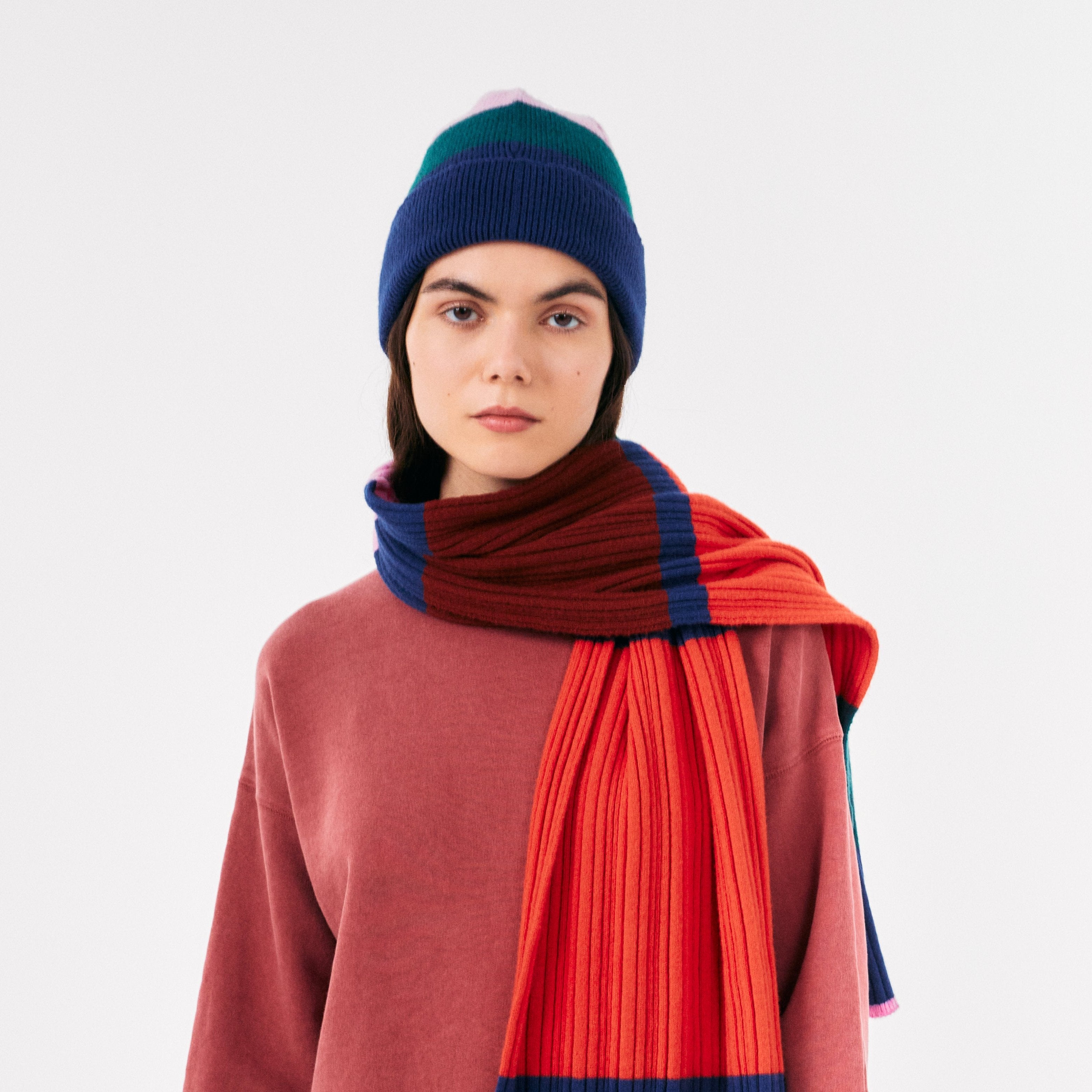 Bobo Choses Striped Knit Beanie for Women & Men - Soft Winter Hat for Cold Weather, Outdoor Activities & Fashion Accessories