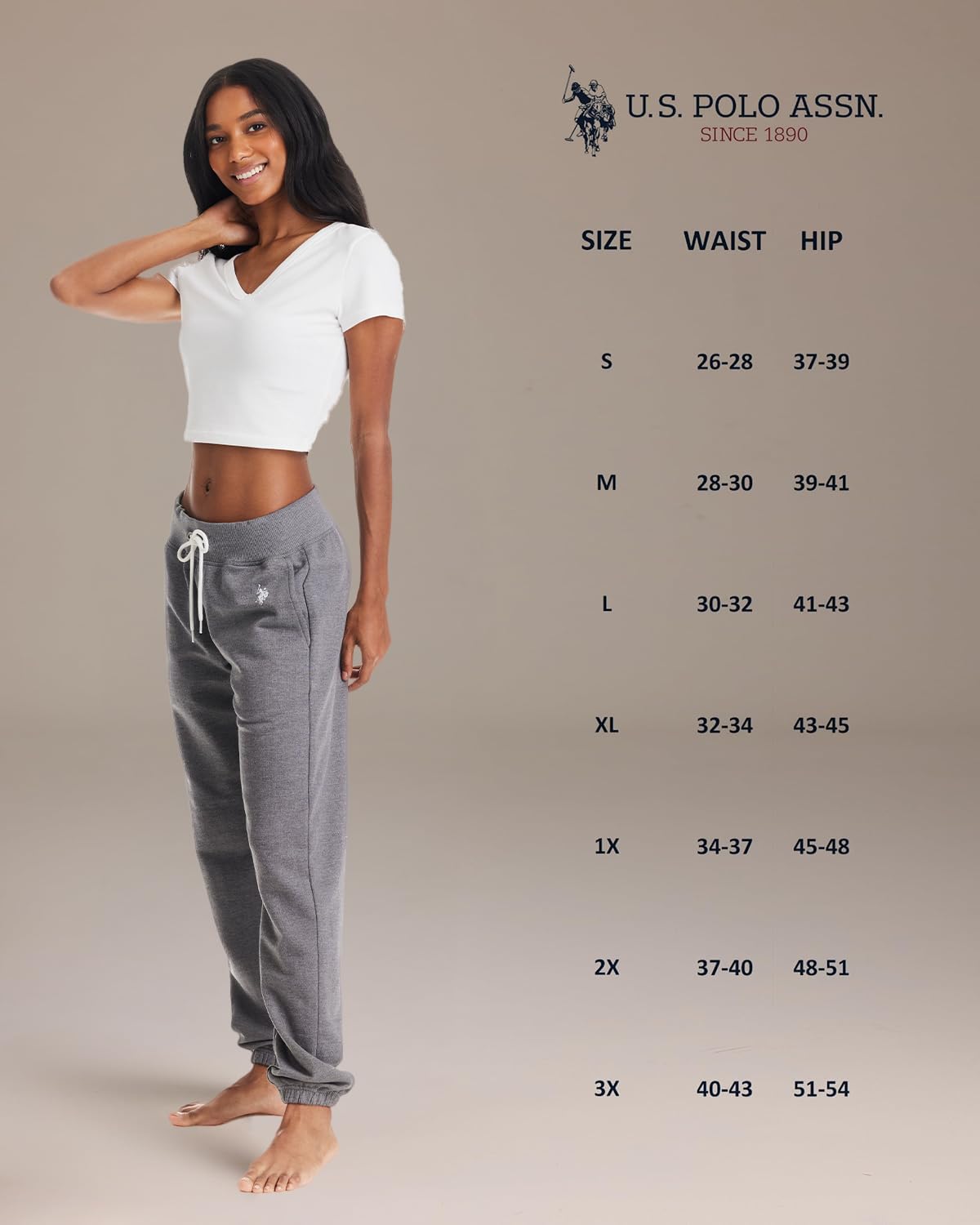U.S. Polo Assn. Women's Sweatpants with Pockets - French Terry Joggers & Wide Leg Lounge Pants for Casual Wear, Yoga, and Home Comfort