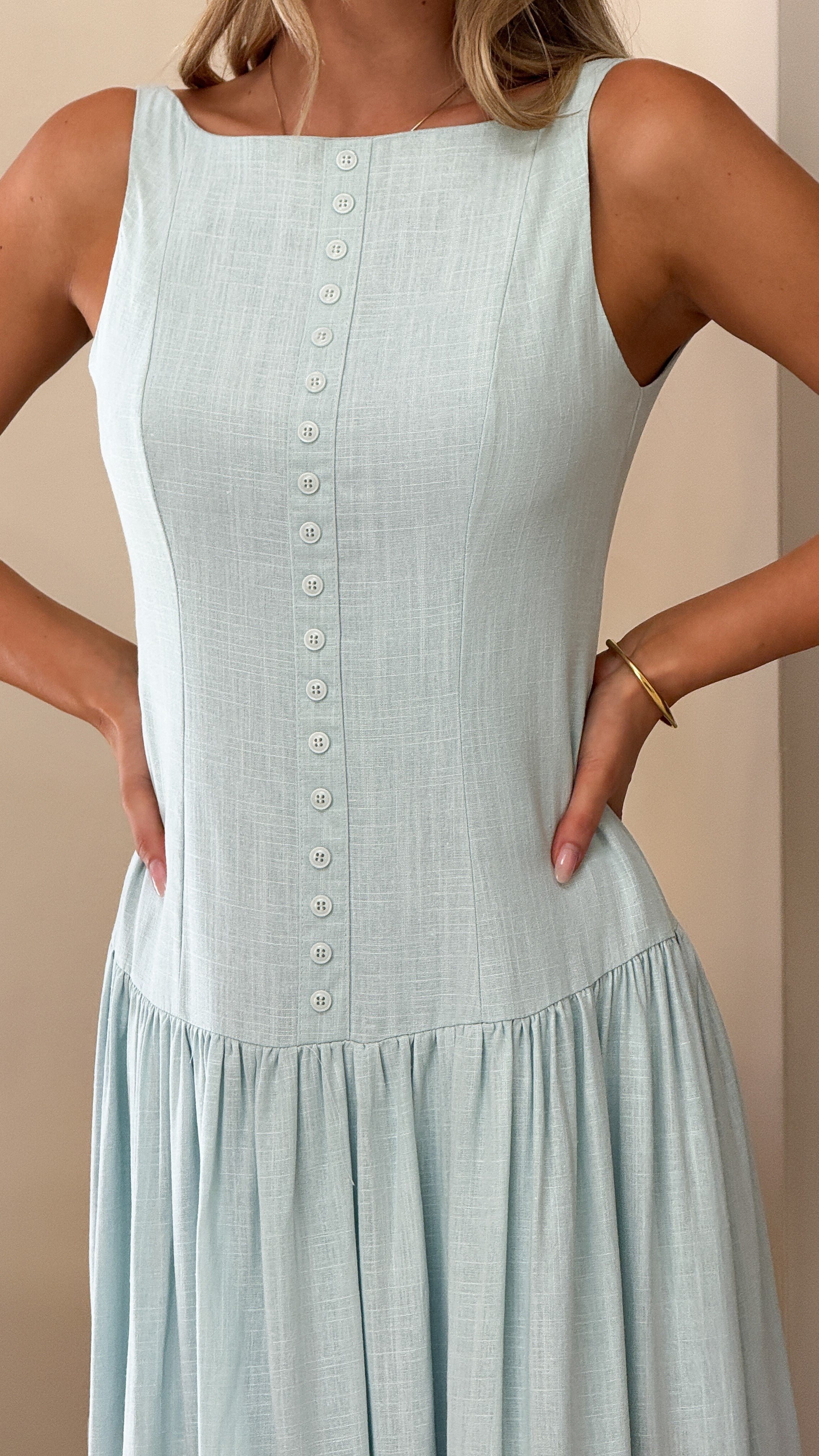Kora Maxi Dress in Blue - Elegant Long Flowy Summer Dress for Women | Perfect for Beach, Vacation & Casual Outings