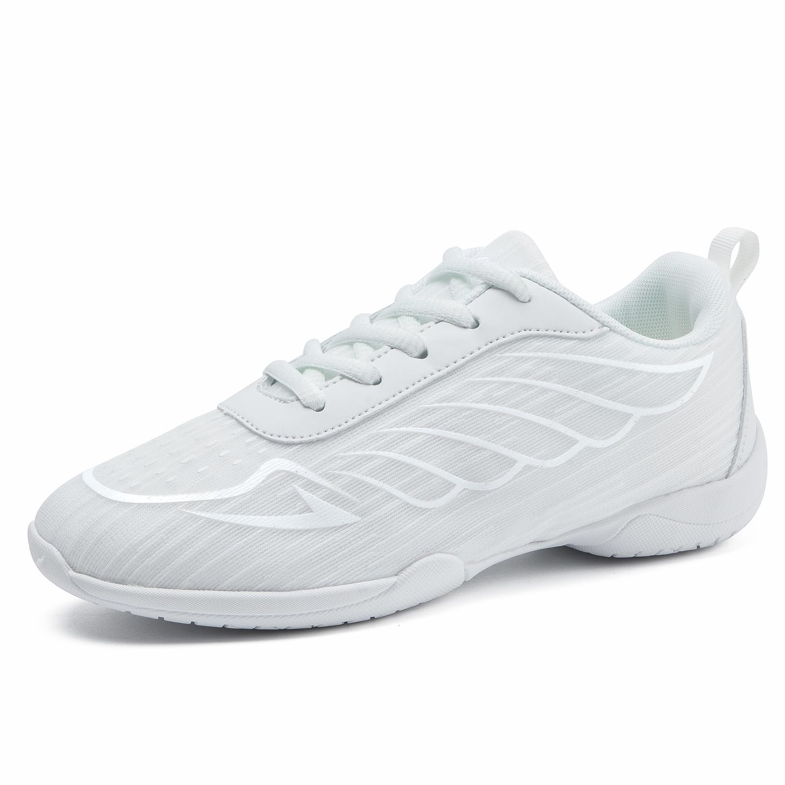White Cheerleading Shoes for Girls & Women - Youth Competition Dance Tennis Sports Training Sneakers - Breathable Soft Comfortable Athletic Flats for Cheer, Gym & Performance