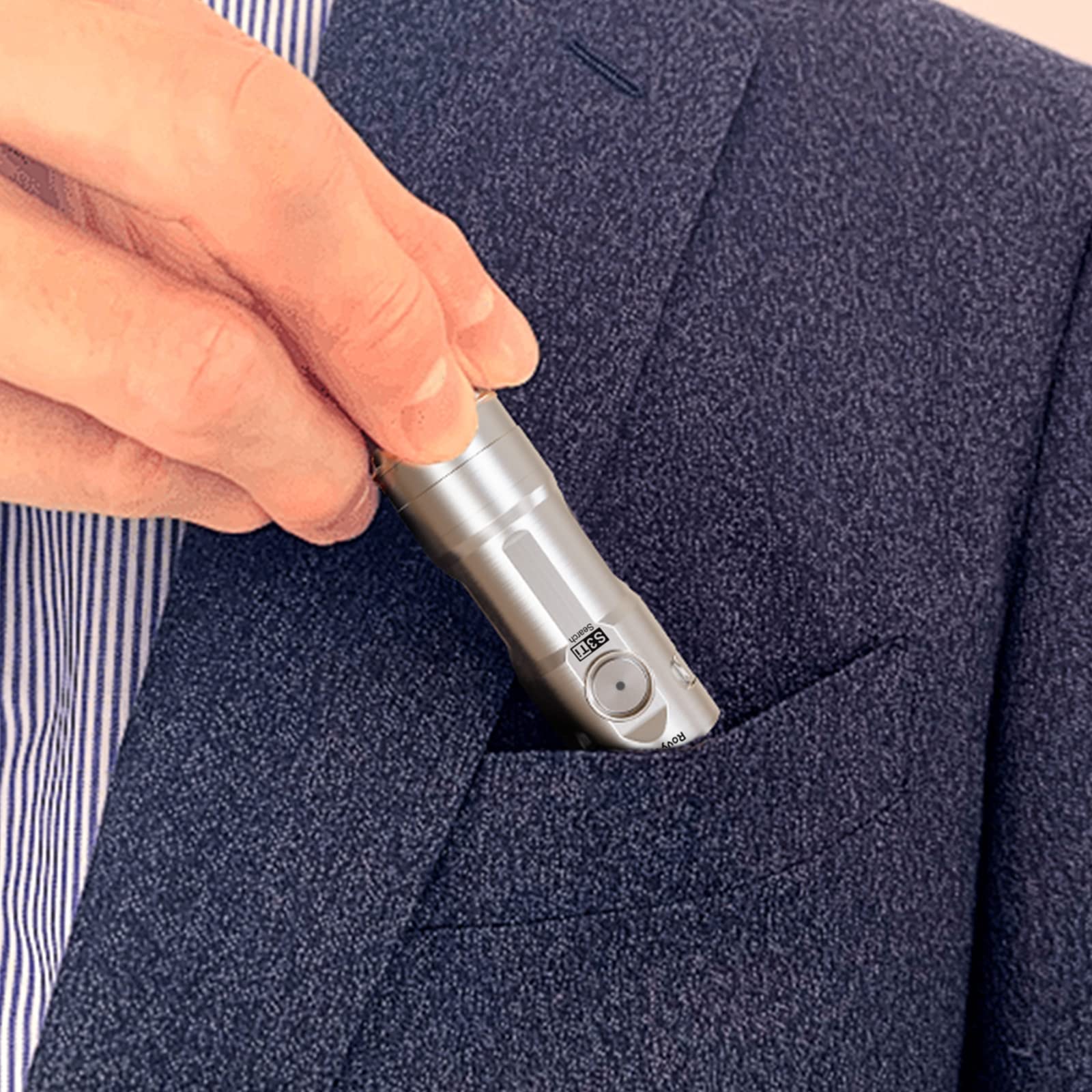 RovyVon S3 Titanium LED Flashlight - 1800 Lumens Super Bright, USB-C Rechargeable, 6 Modes, IPX8 Waterproof - Compact EDC Keychain Light for Hiking, Camping, Emergency & Outdoor Adventures