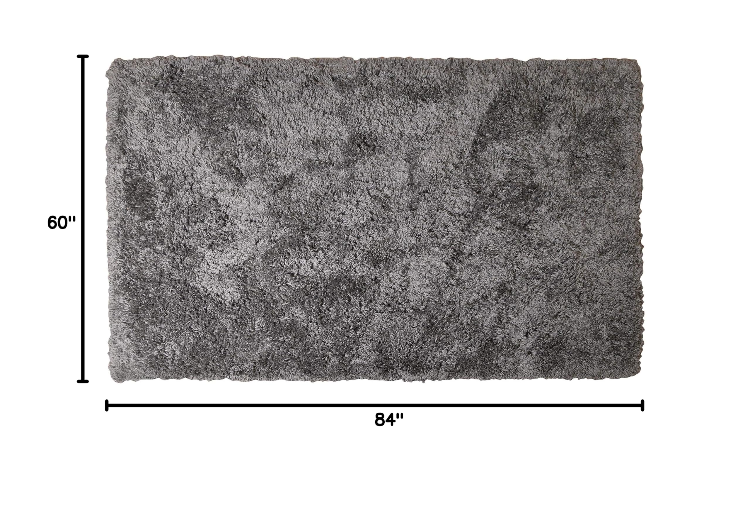 Premium Super Soft Shag Rug - 5' x 7' Gray Microfiber Handmade Shaggy Area Rug for Living Room & Bedroom Decor - Cozy & Plush Floor Mat for Home, Office, Nursery, or Dorm Room
