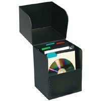 Archival Print File Flip Top CD Storage Box - Holds 50 Sleeved CDs | Secure Media Organization for Music Collections, Photo Archives & Data Backup