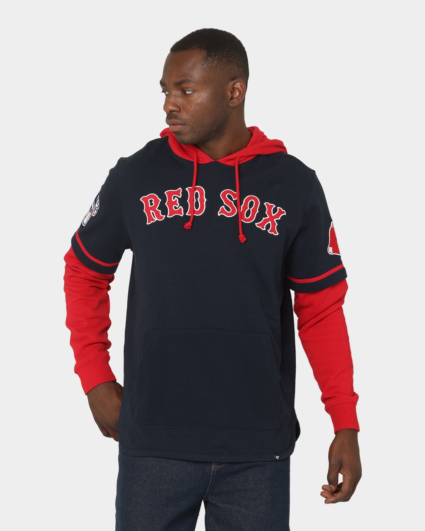 47 Brand Boston Red Sox Shortstop Hoodie for Men - Navy Blue Pullover Hooded Sweatshirt - Perfect for Baseball Games, Fall Outfits & Casual Wear