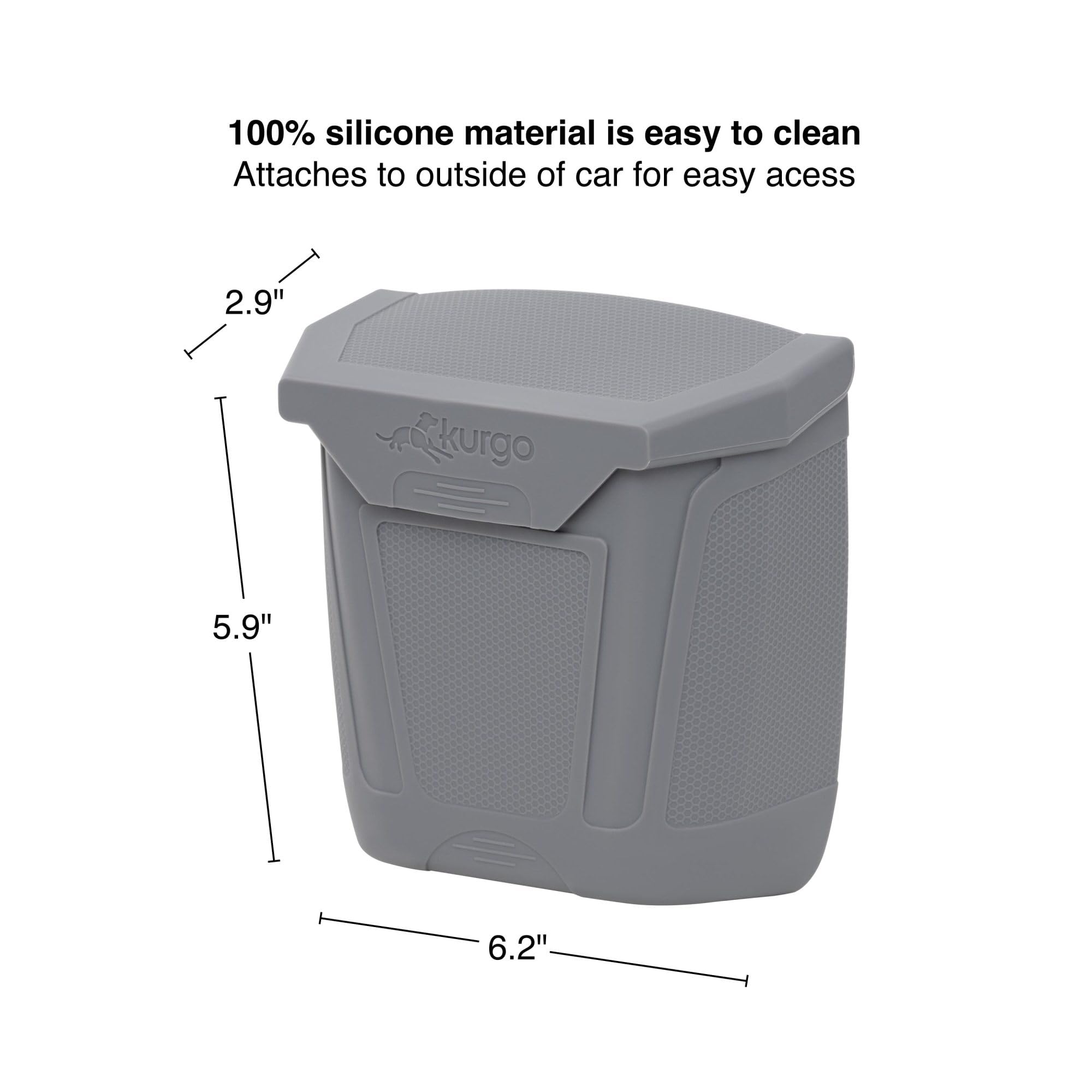 Kurgo Magnetic Dog Waste Trash Bin for Cars - Portable Poop Bag Dispenser & Garbage Can for Pets - Attaches to Vehicle Tailgate or Bumper - Easy Clean Travel Accessory (Perfect for Road Trips, Camping & Outdoor Adventures with Pets)