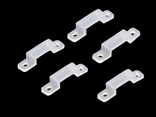 100 Pack LED Strip Light Mounting Brackets with 200 Screws - 12mm Wide IP67/68 Waterproof LED Light Strip Clips & Holders - Perfect for Home, Office, and Outdoor Lighting Projects
