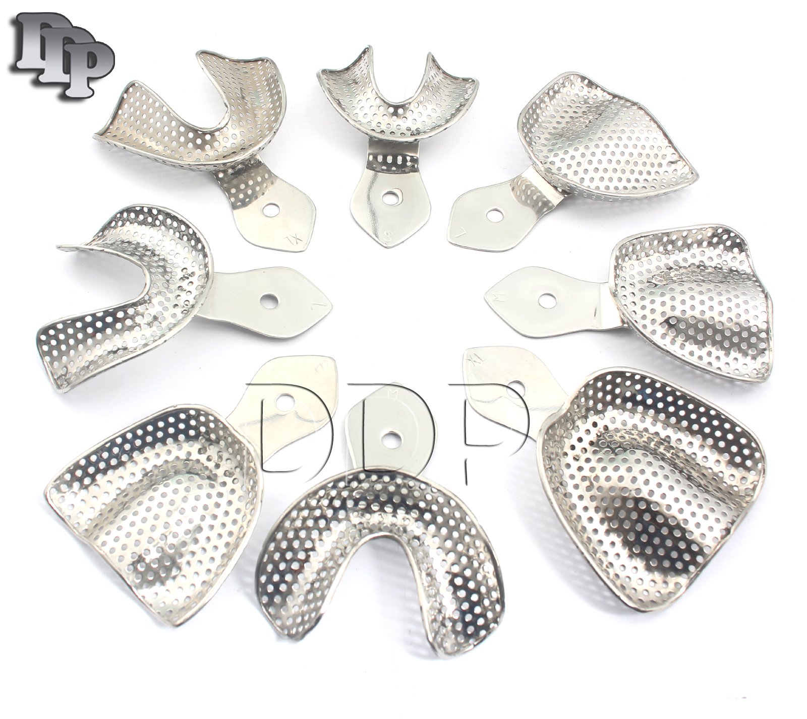 DDP 8 Impression Trays Perforated Set - Sizes S, M, L, XL (8-Piece) for Dental Impressions - Perfect for Dentists, Orthodontists & Dental Labs
