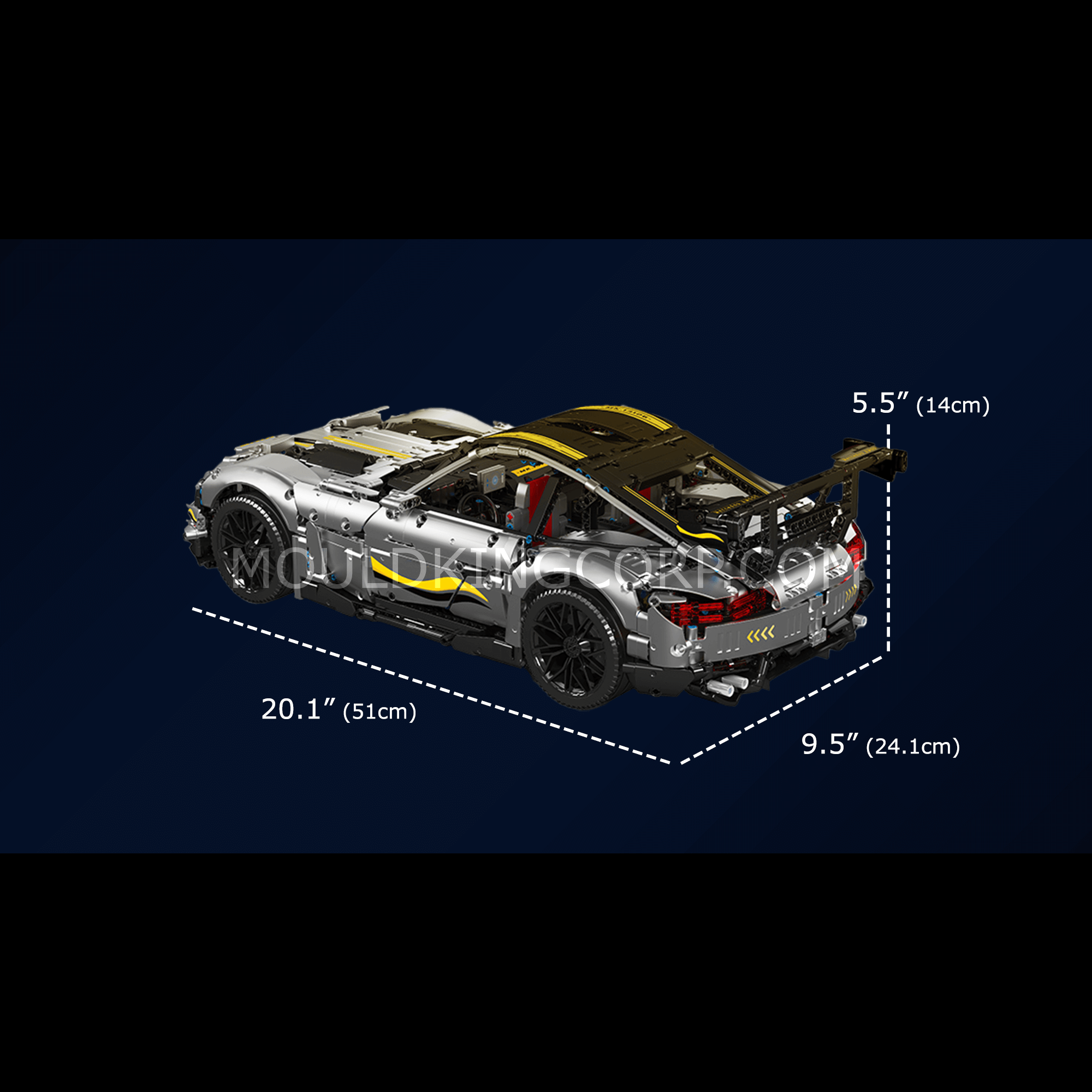 Mould King 13126 AMG GT Remote Control Sports Car Building Kit | 2,872 PCS High-Speed Racing Model for Adults & Teens - Perfect for Collectors, Gifts, and RC Car Enthusiasts