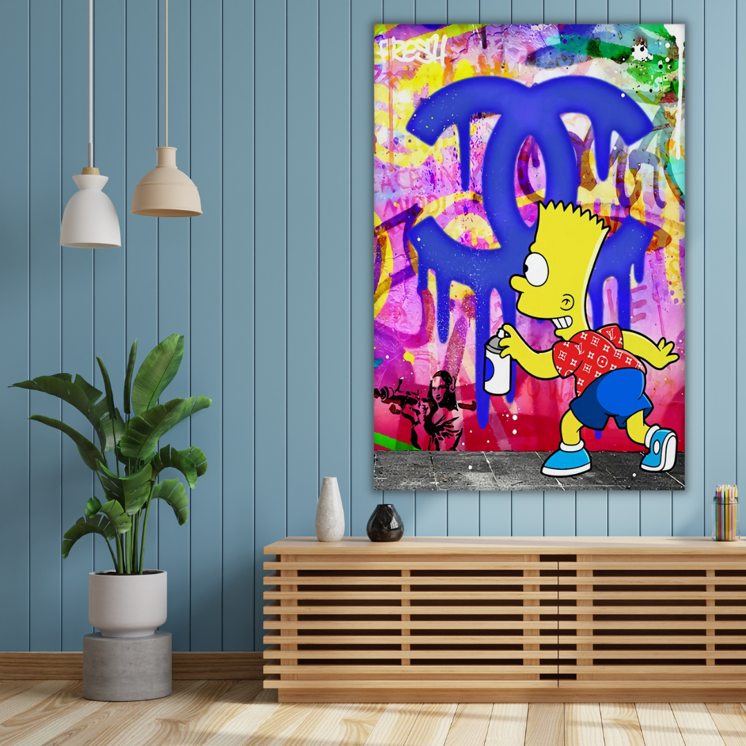 Bart Simpson Canvas Wall Art - Trendy & Stylish Home Decor for Living Room, Bedroom, or Office | Perfect Gift for Simpsons Fans