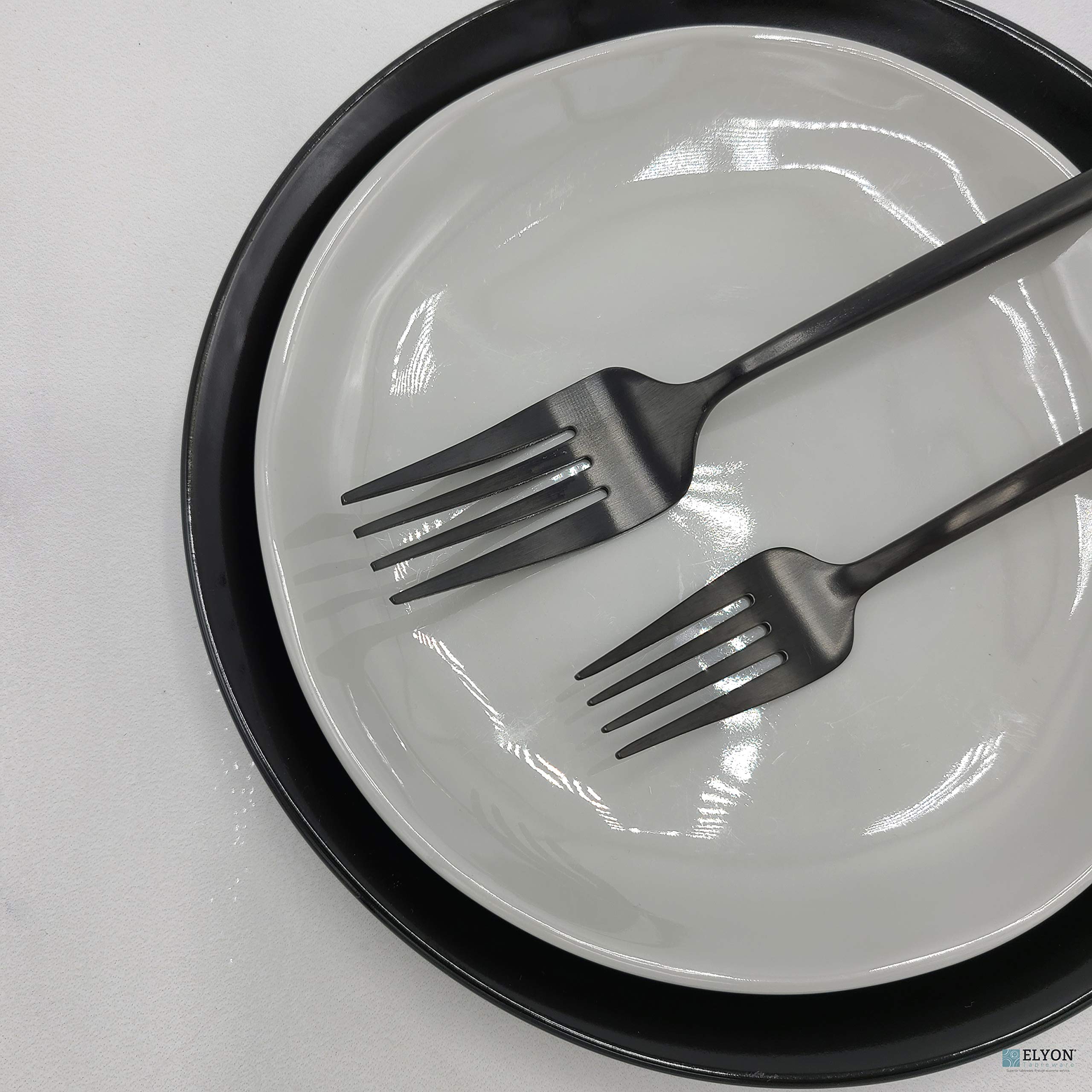 Elyon Lea 20-Piece Matte Black Flatware Set - 18/10 Stainless Steel Silverware with Thin Handles - Durable Cutlery Set for 4 - Perfect for Dinner Parties, Restaurants & Everyday Dining