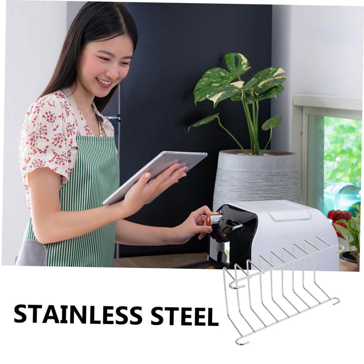FELTECHELECTR Electric Fryer Bread Rack Toast Grill Accessory - Compatible with Air Fryers & Toaster Ovens | Perfect for Baking, Grilling & Toasting Bread, Bagels & Pastries | Kitchen Accessories for Home Cooking & Meal Prep