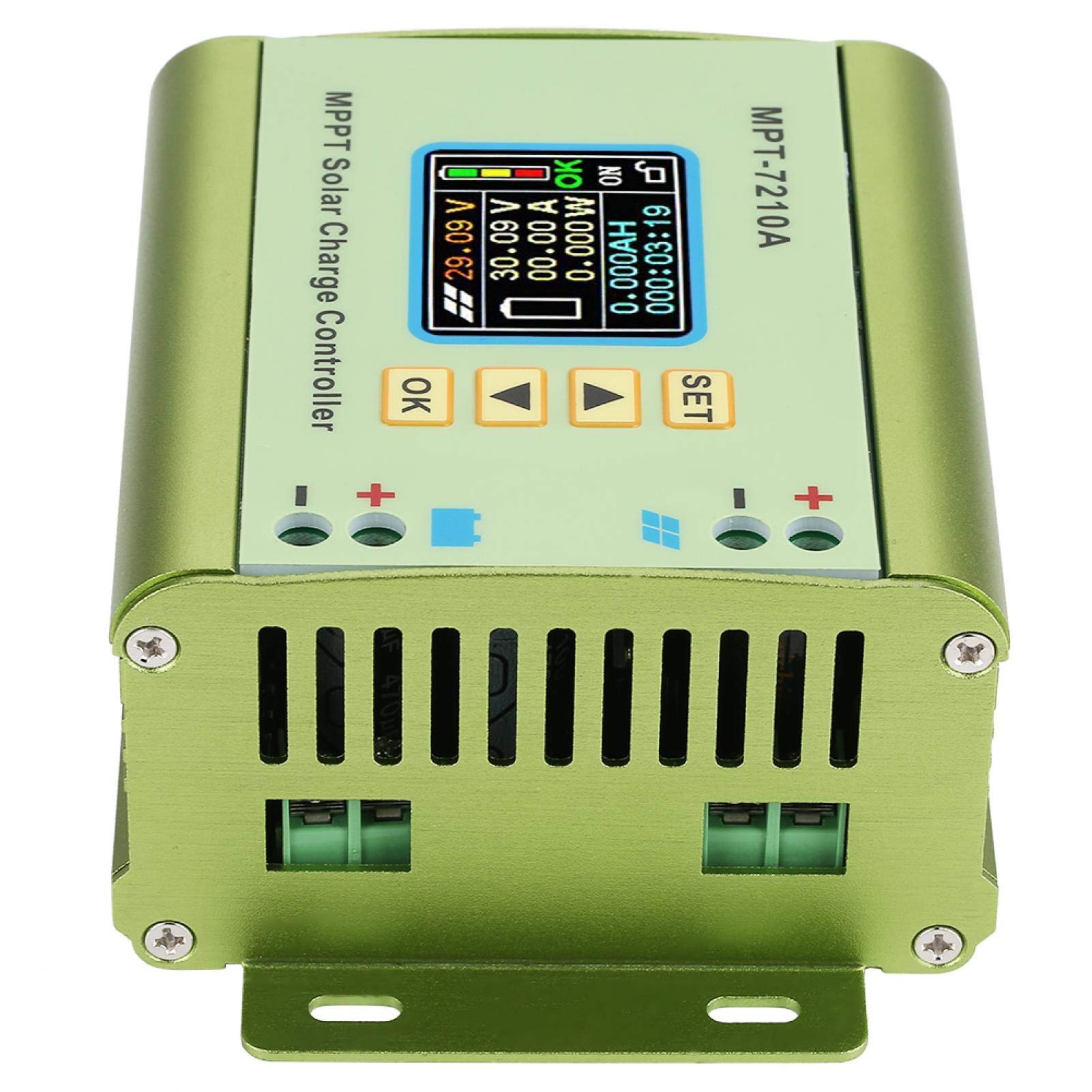 MPPT Solar Charge Controller 12V-60V, 7210A LCD Display Regulator for Lithium Battery, Solar Panel System - Perfect for Off-Grid, RV, Marine & Home Energy Storage