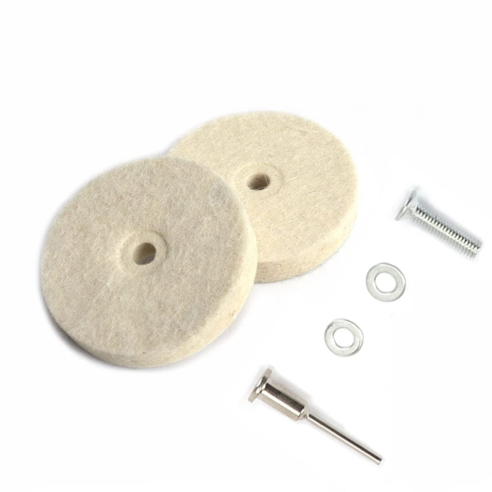 2 Inch (50mm) Wool Felt Buffing Wheel for Bench Grinder - Metal, Plastic & Glass Polishing Tool - Achieve Fine Mirror Finish - Perfect for Jewelry Making, Automotive Detailing & DIY Crafts