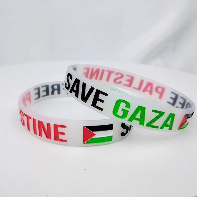 4 Pack Free Palestine Silicone Bracelets for Women & Men - Waterproof Wristbands with Palestine Flag Design - Ideal for Protests, Sports & Daily Wear